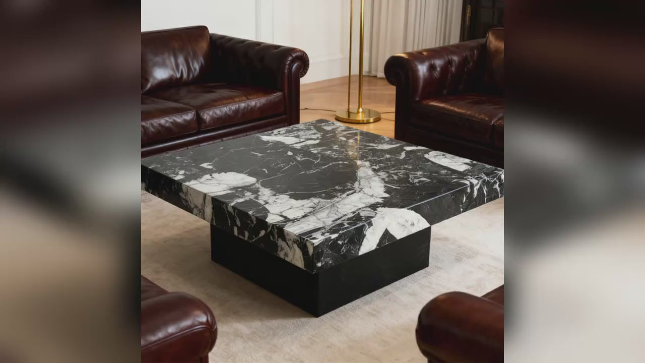 Luxury Square Marble Coffee Table Modern Italian Style for Villa