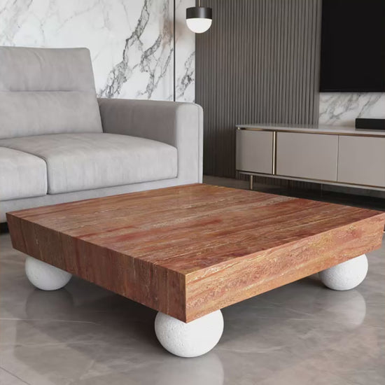 Luxury Square Marble Coffee Table Modern Italian Style for Villa
