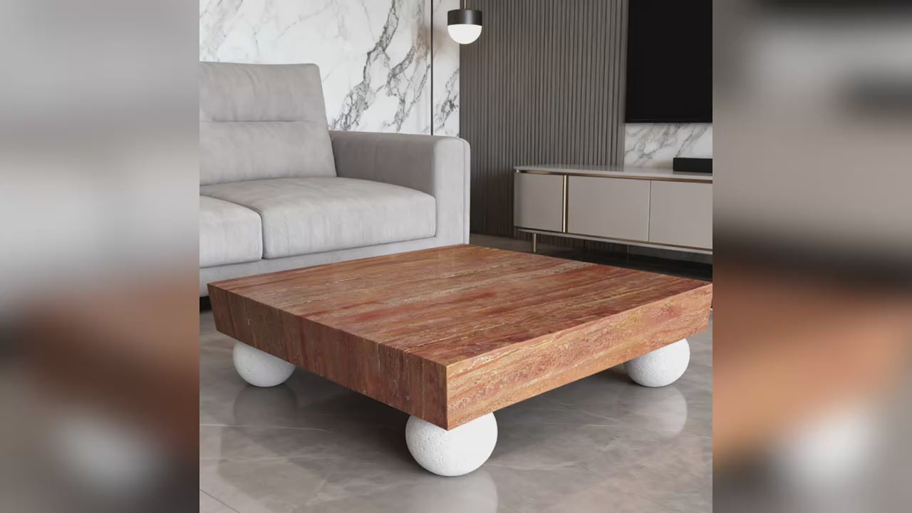 Luxury Square Marble Coffee Table Modern Italian Style for Villa