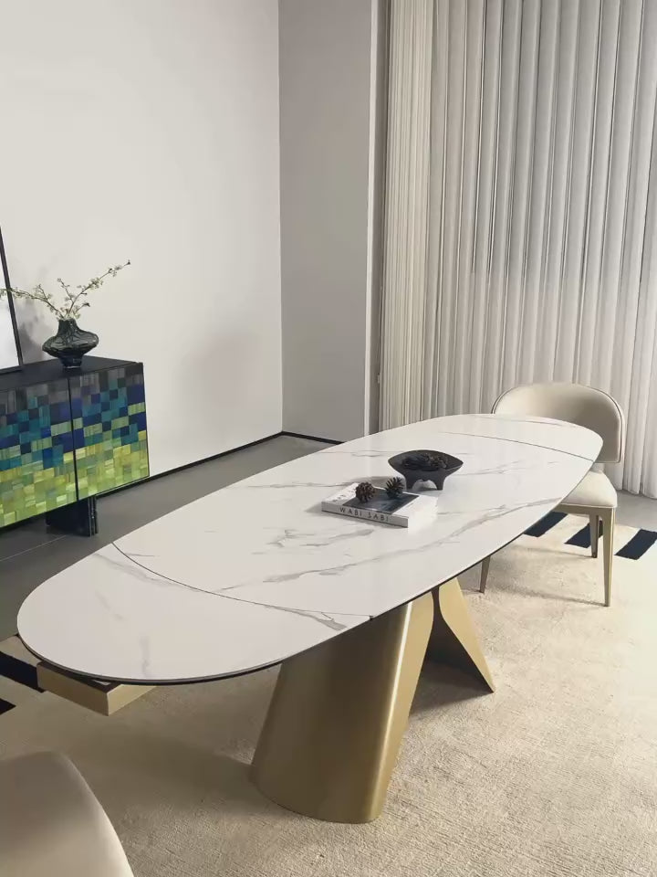 Luxury 1601726424487 Sintered Stone Extendable Dining Table Modern Italian Style for Villa