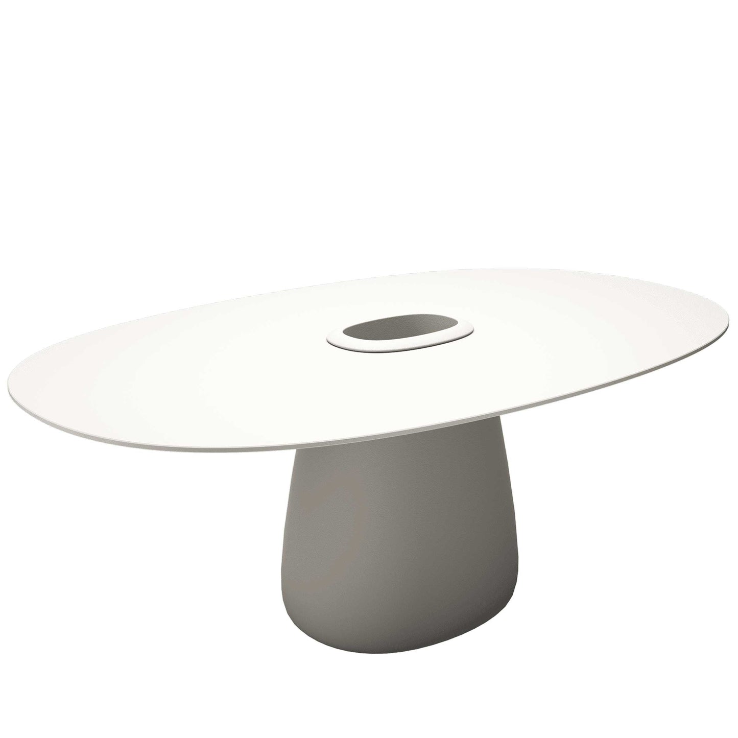 Oval Dining Table with Integrated Bucket Base – Contemporary HPL Statement Piece