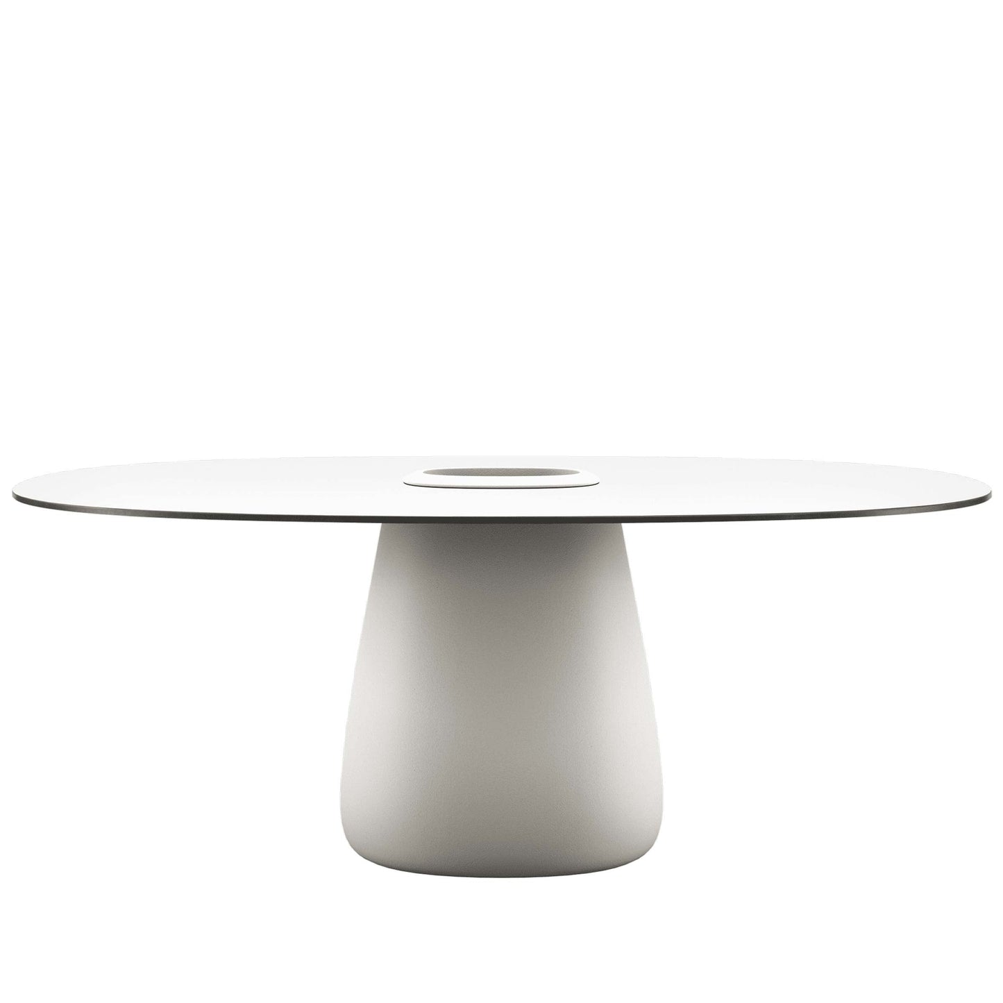 Oval Dining Table with Integrated Bucket Base – Contemporary HPL Statement Piece