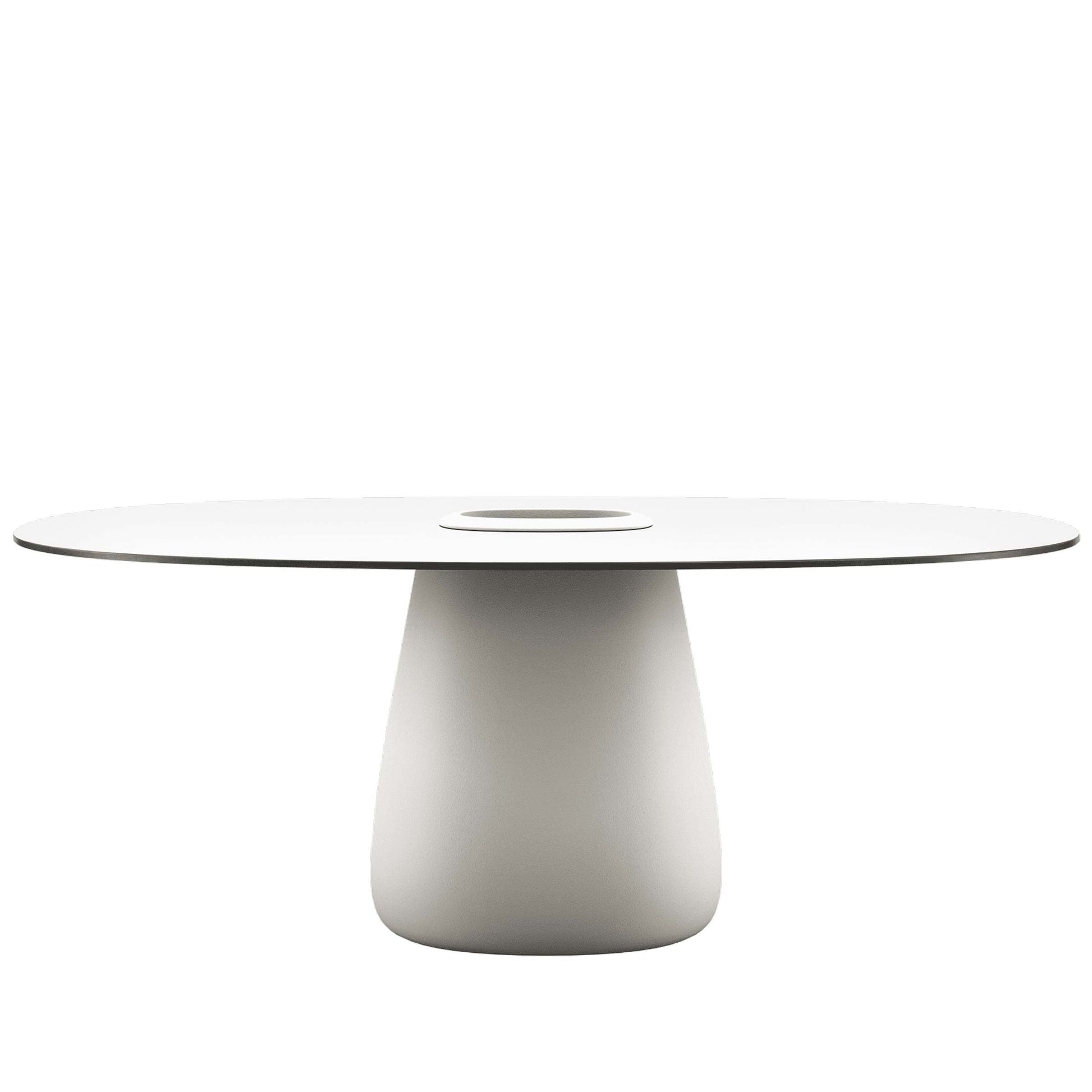 Oval Dining Table with Integrated Bucket Base – Contemporary HPL Statement Piece