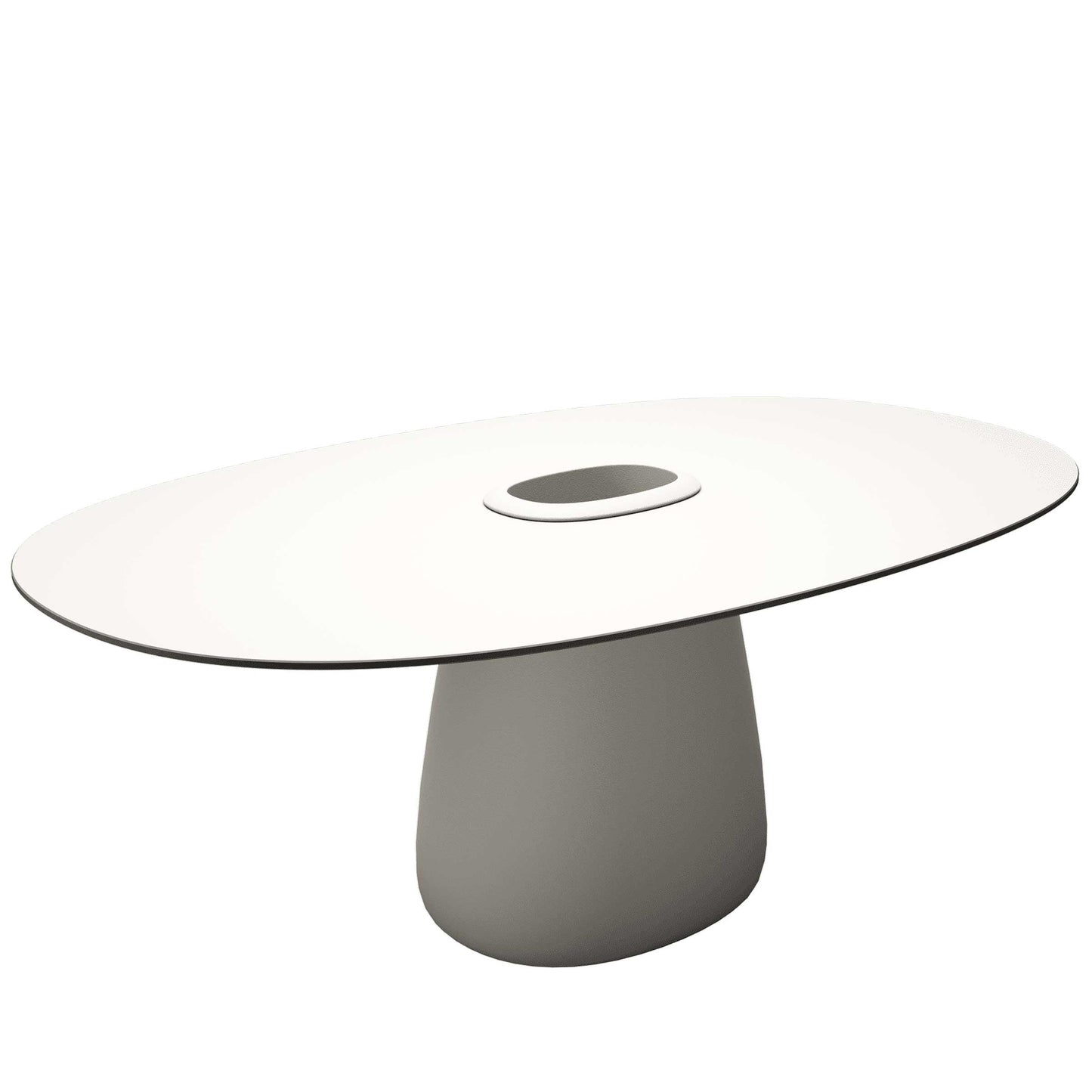 Oval Dining Table with Integrated Bucket Base – Contemporary HPL Statement Piece