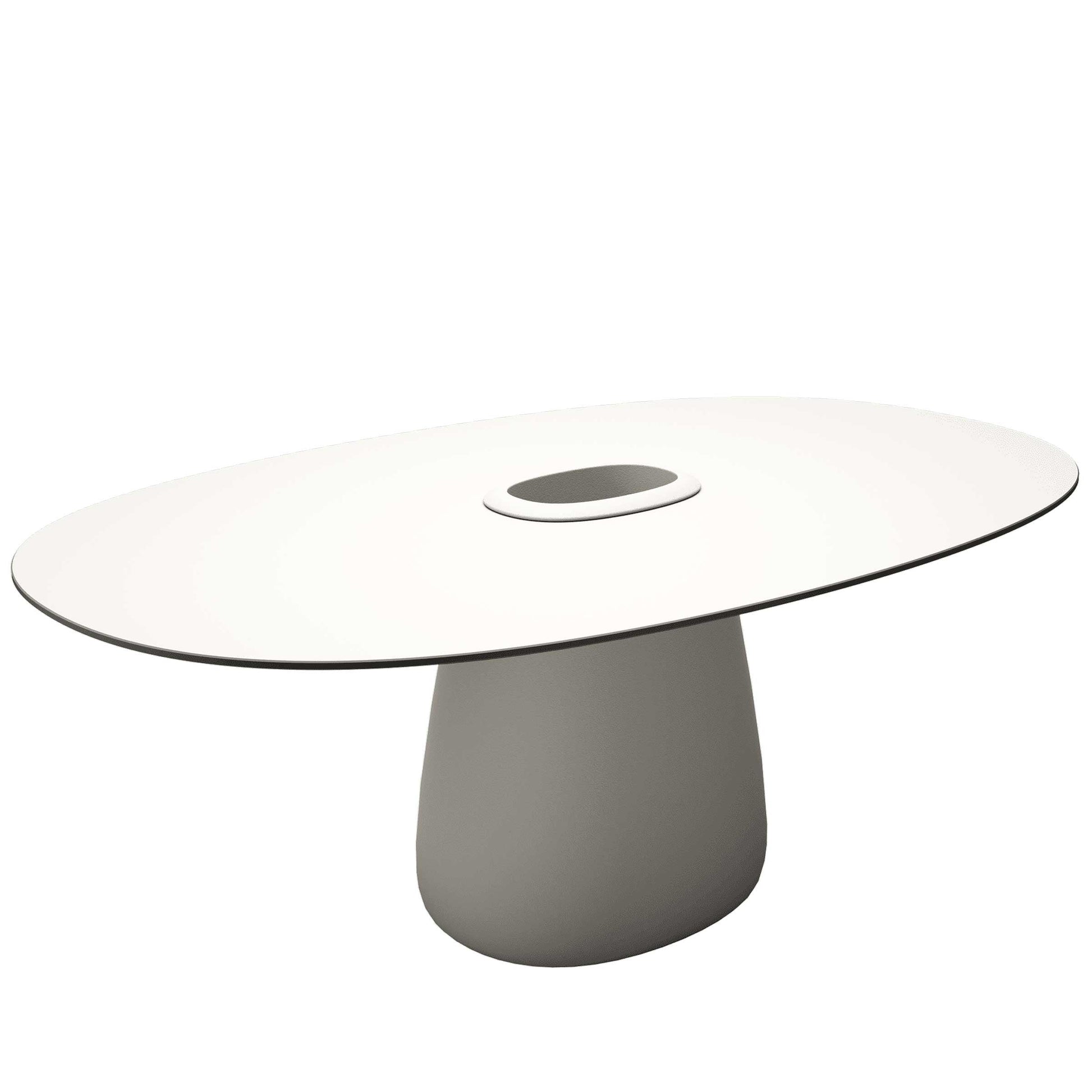 Oval Dining Table with Integrated Bucket Base – Contemporary HPL Statement Piece