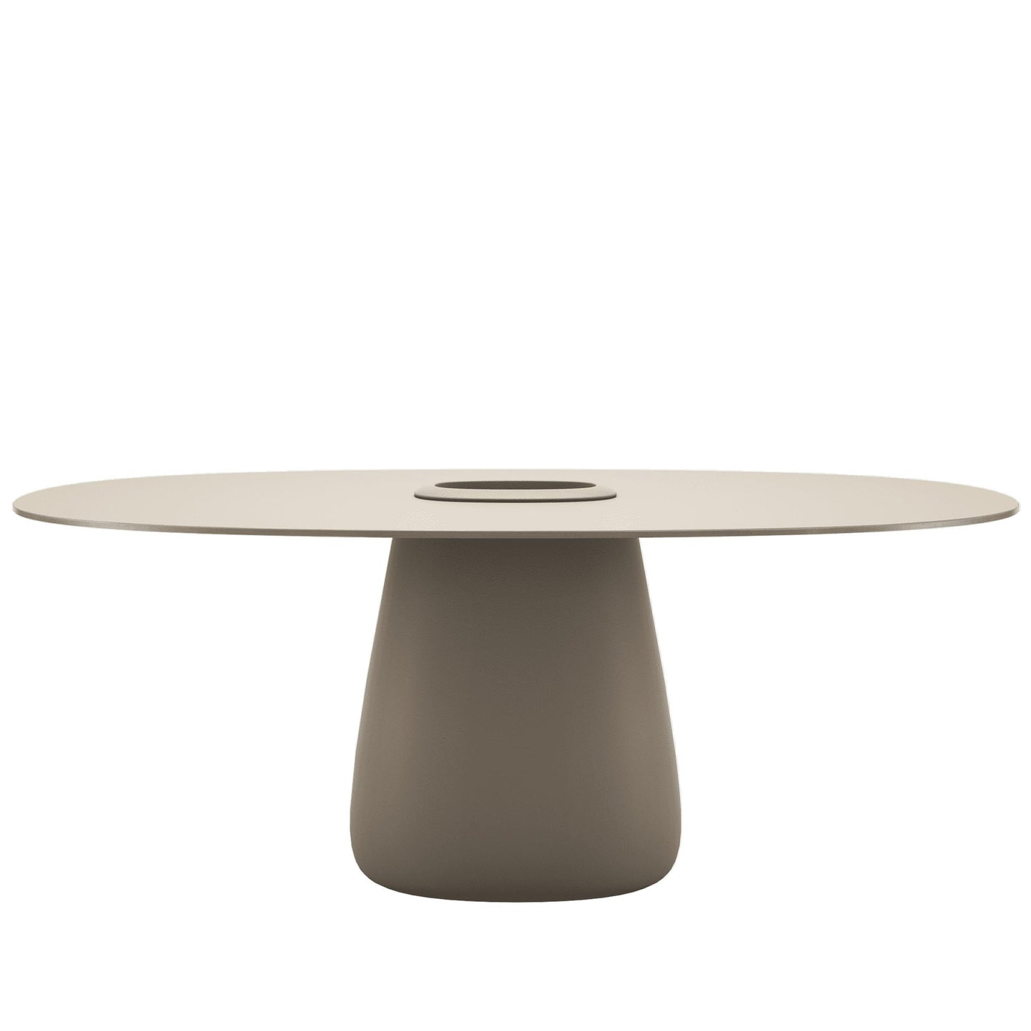 Oval Dining Table with Integrated Bucket Base – Contemporary HPL Statement Piece