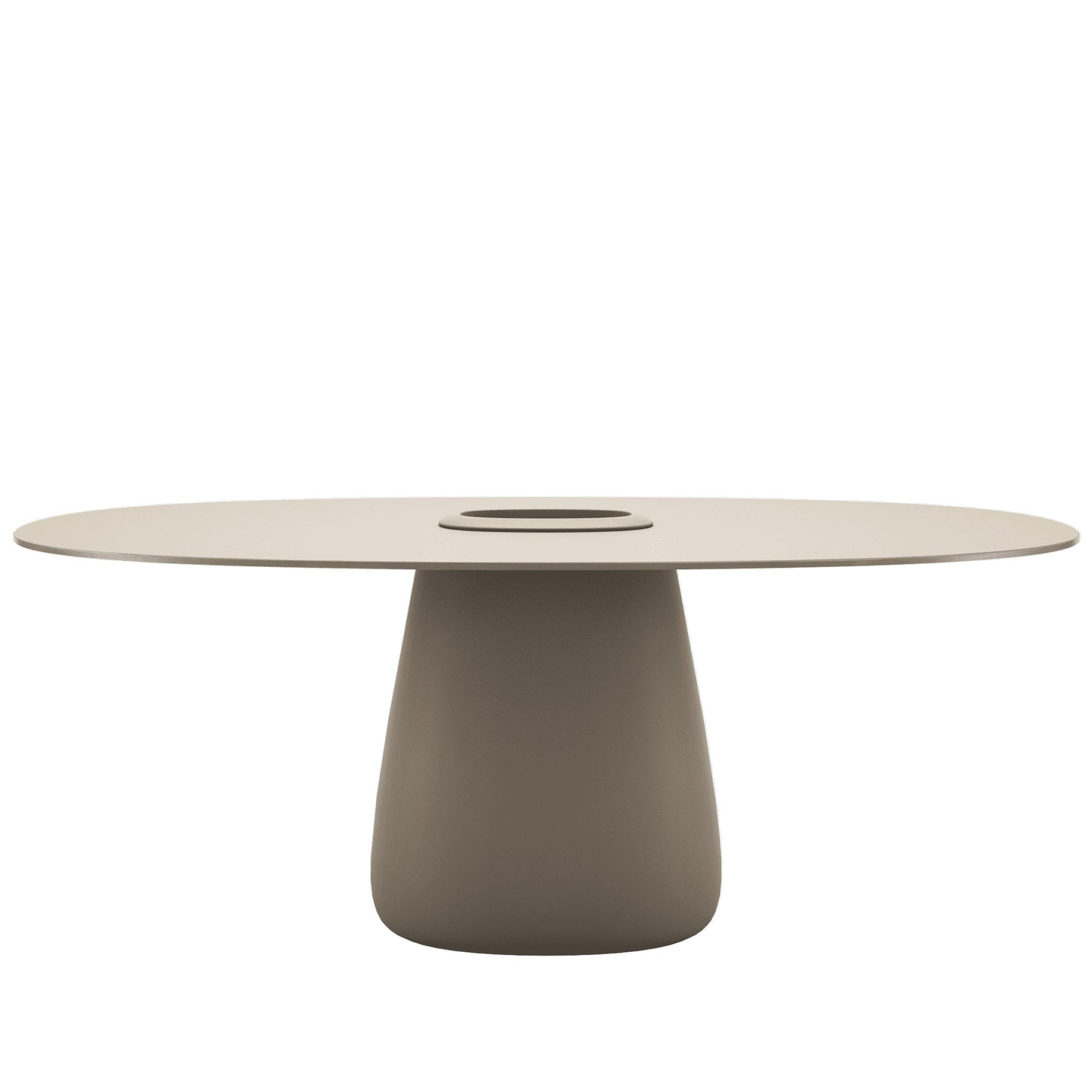 Oval Dining Table with Integrated Bucket Base – Contemporary HPL Statement Piece