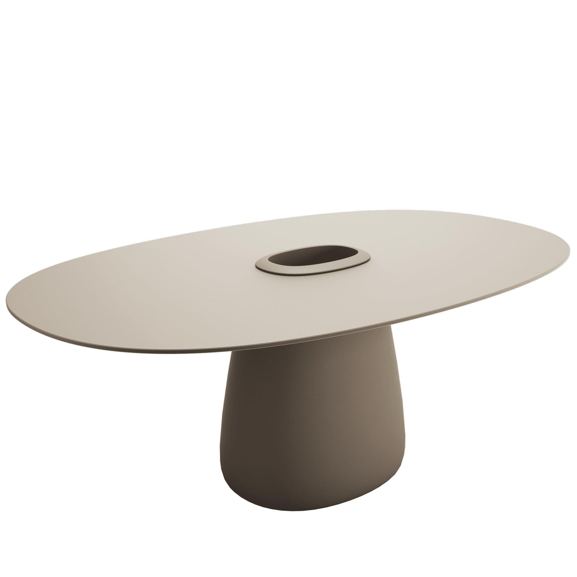 Oval Dining Table with Integrated Bucket Base – Contemporary HPL Statement Piece