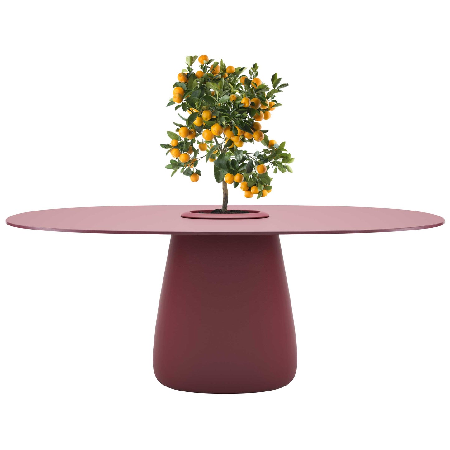 Oval Dining Table with Integrated Bucket Base – Contemporary HPL Statement Piece