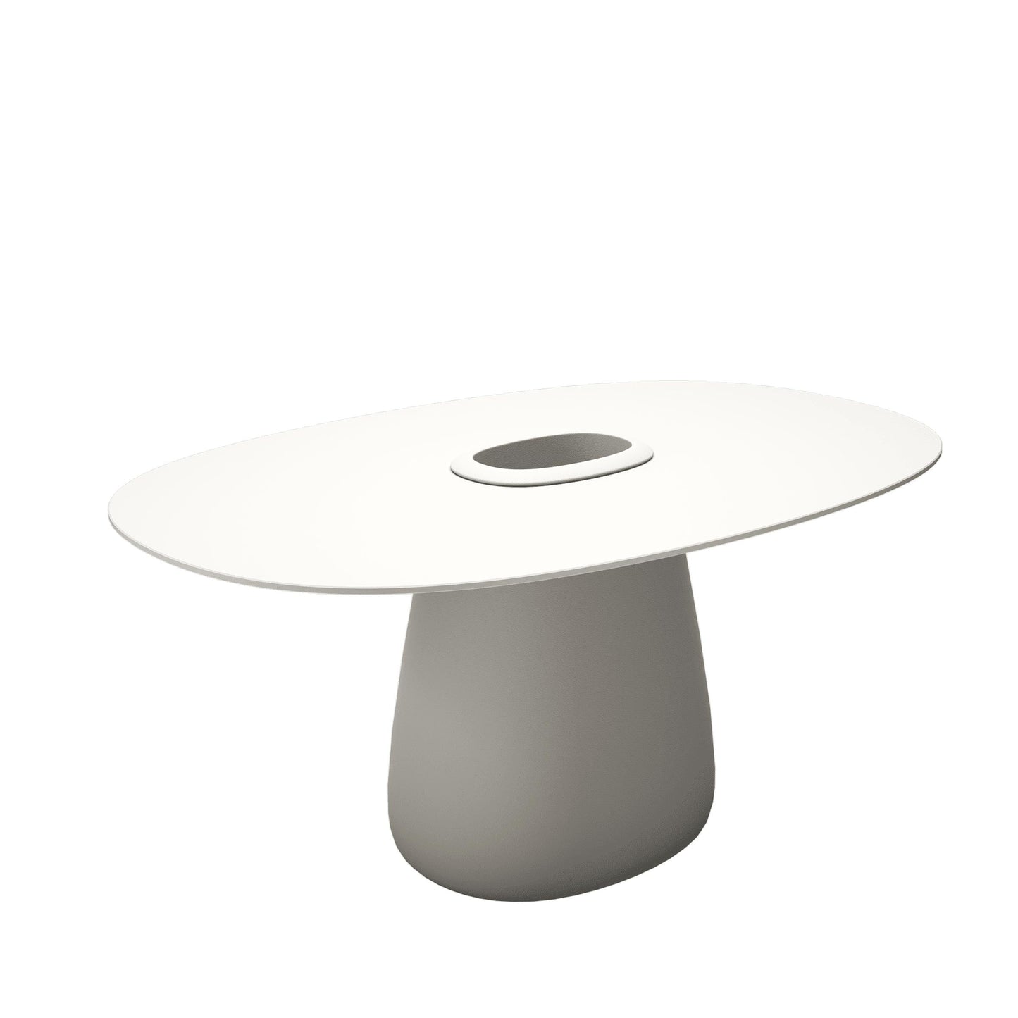 Oval Dining Table with Integrated Bucket Base – Contemporary HPL Statement Piece