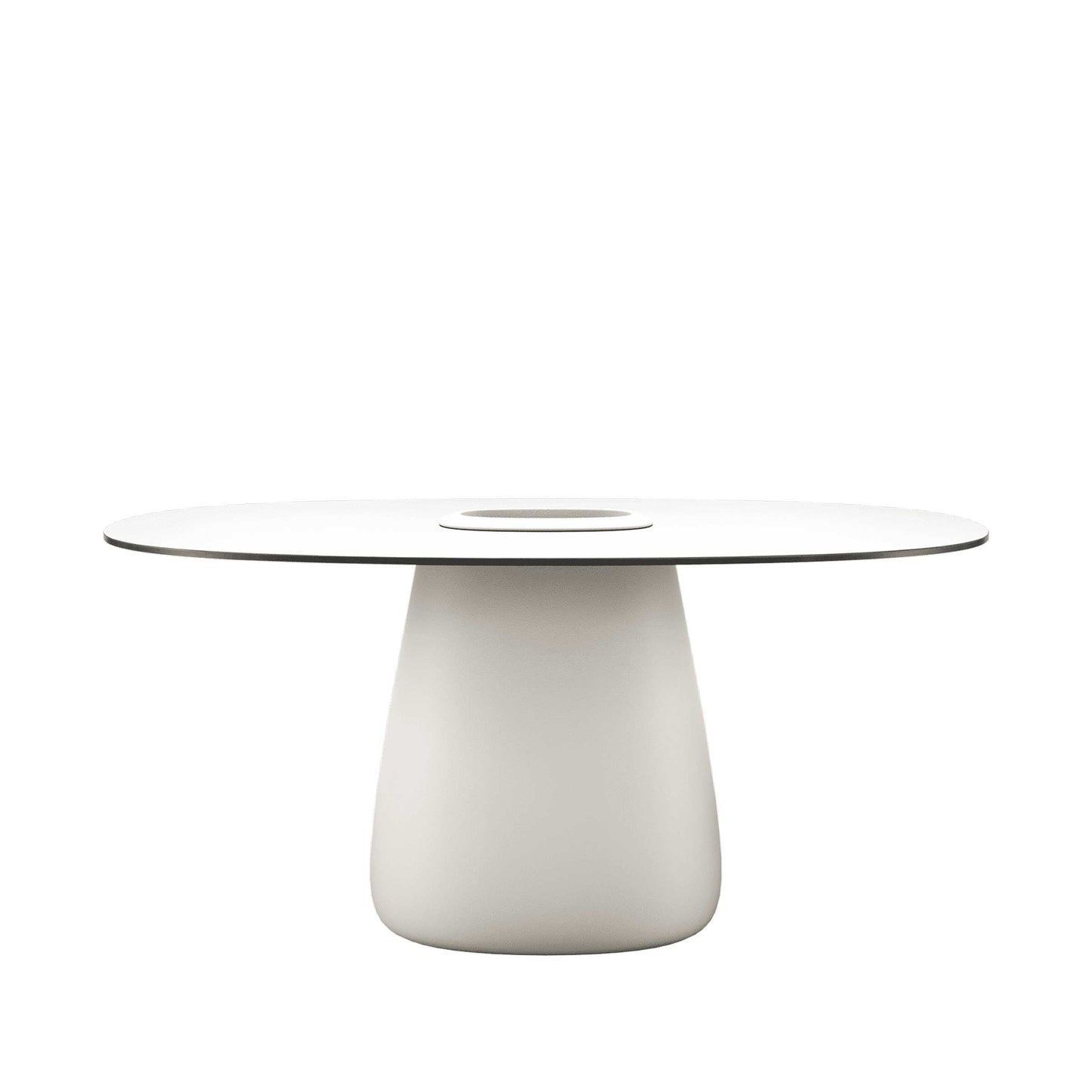 Oval Dining Table with Integrated Bucket Base – Contemporary HPL Statement Piece