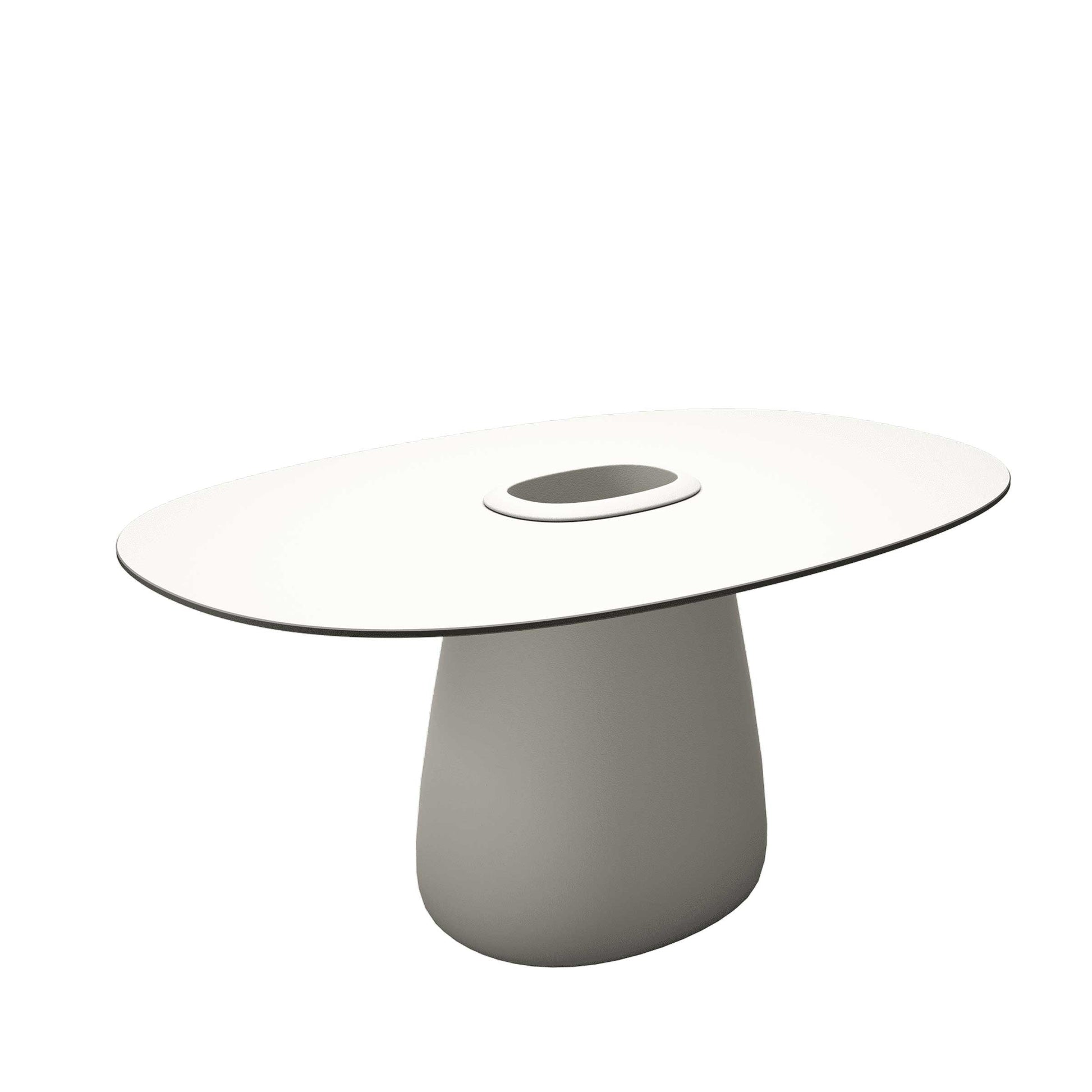Oval Dining Table with Integrated Bucket Base – Contemporary HPL Statement Piece