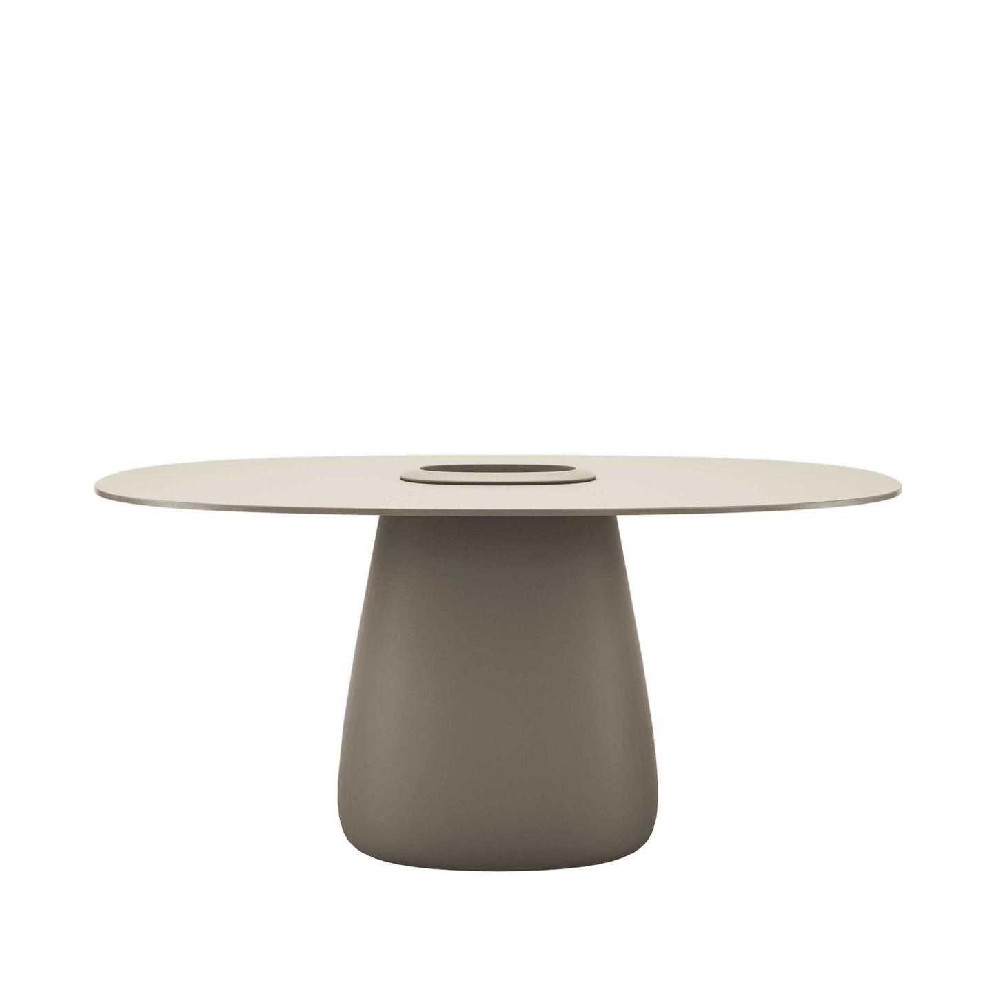 Oval Dining Table with Integrated Bucket Base – Contemporary HPL Statement Piece