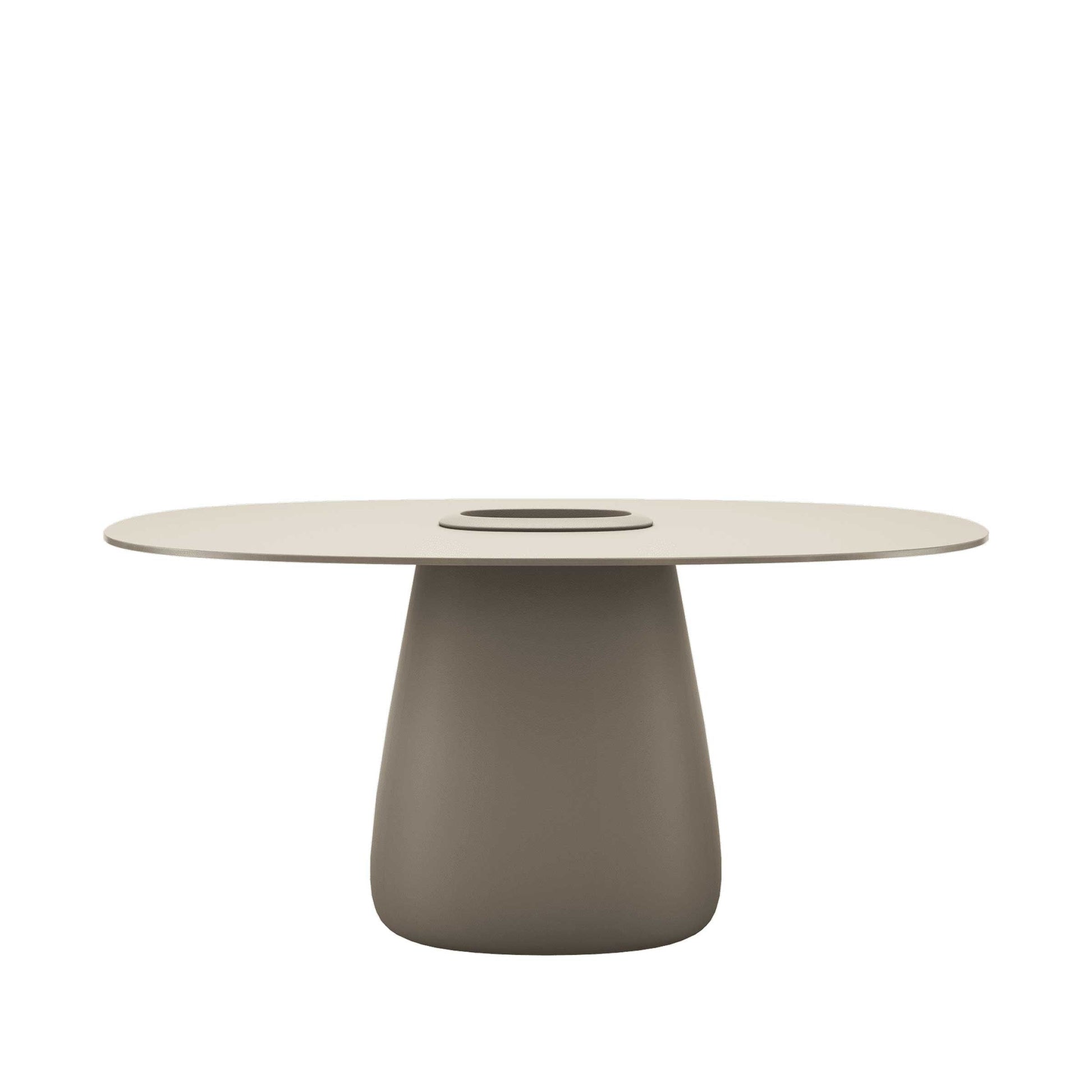 Oval Dining Table with Integrated Bucket Base – Contemporary HPL Statement Piece