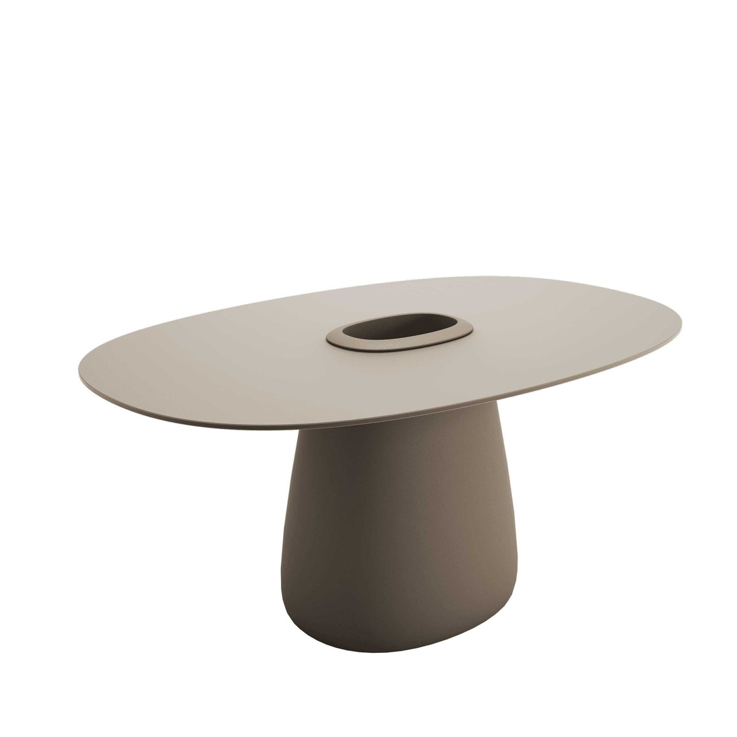 Oval Dining Table with Integrated Bucket Base – Contemporary HPL Statement Piece