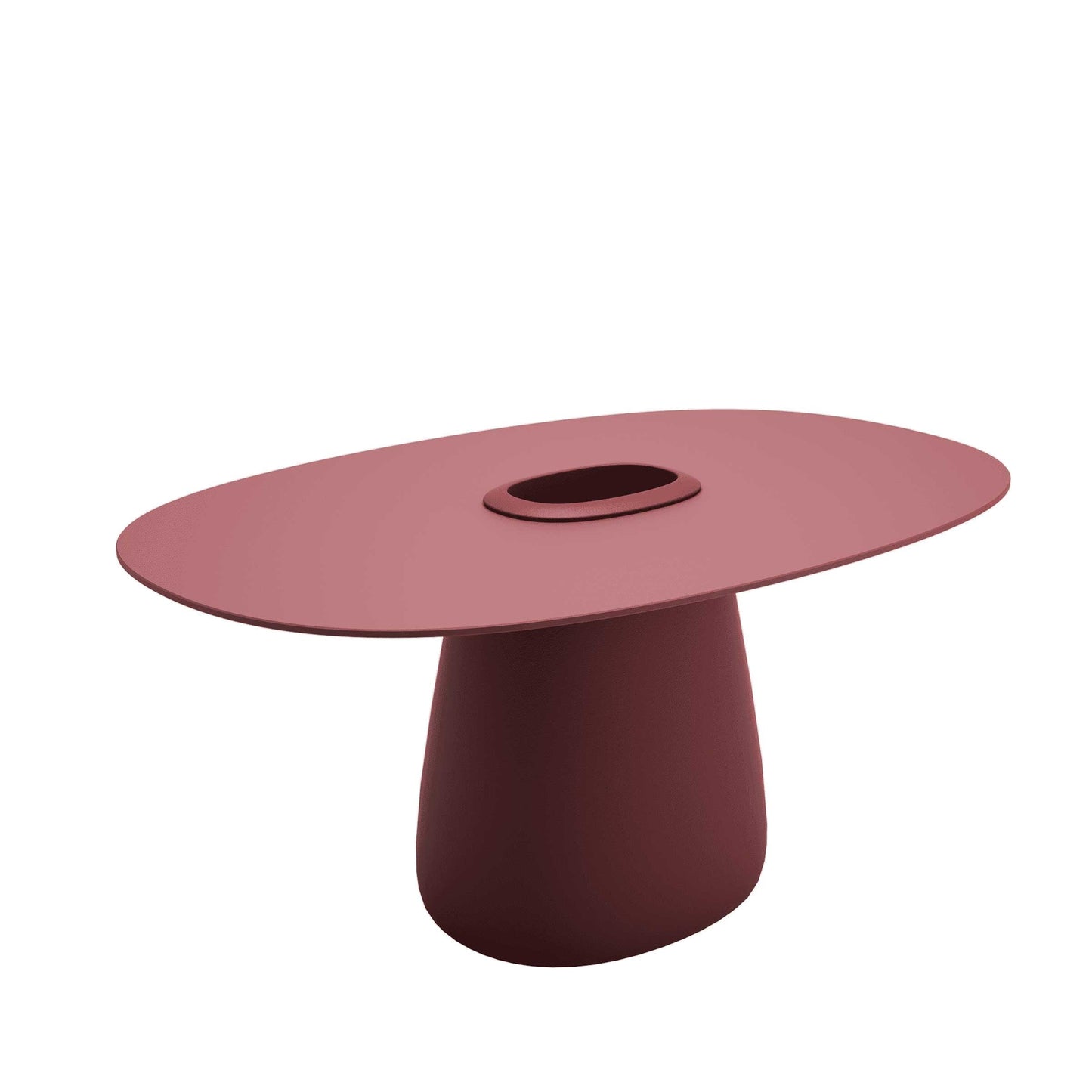 Oval Dining Table with Integrated Bucket Base – Contemporary HPL Statement Piece