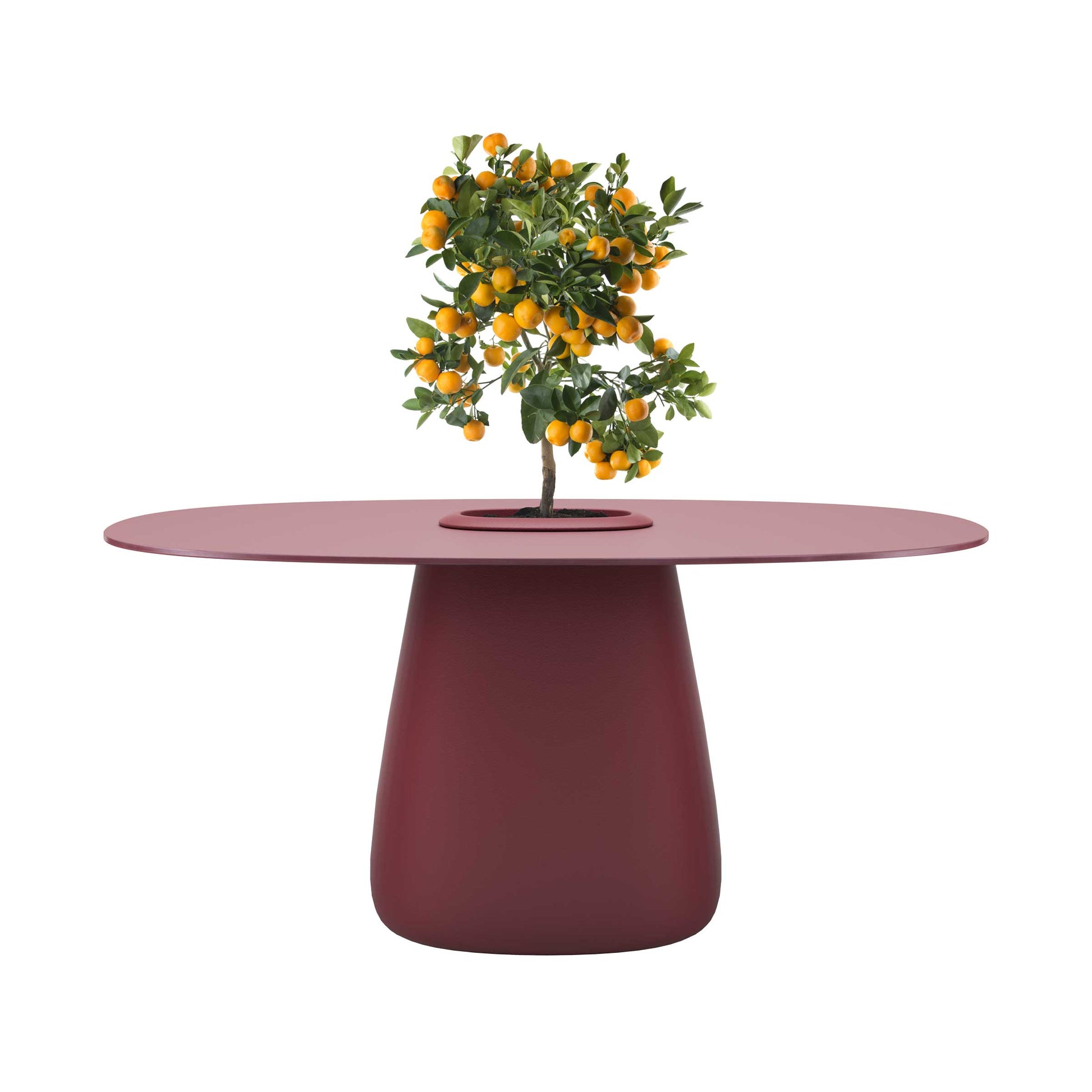 Oval Dining Table with Integrated Bucket Base – Contemporary HPL Statement Piece