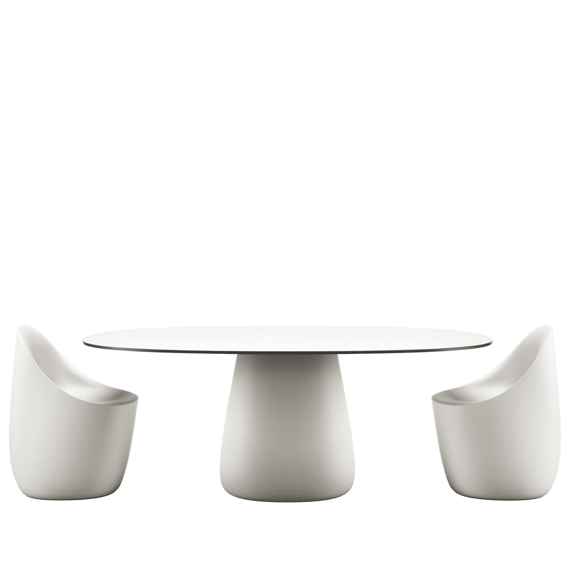 Sculptural Oval Dining Table – Contemporary HPL Laminate Statement Piece