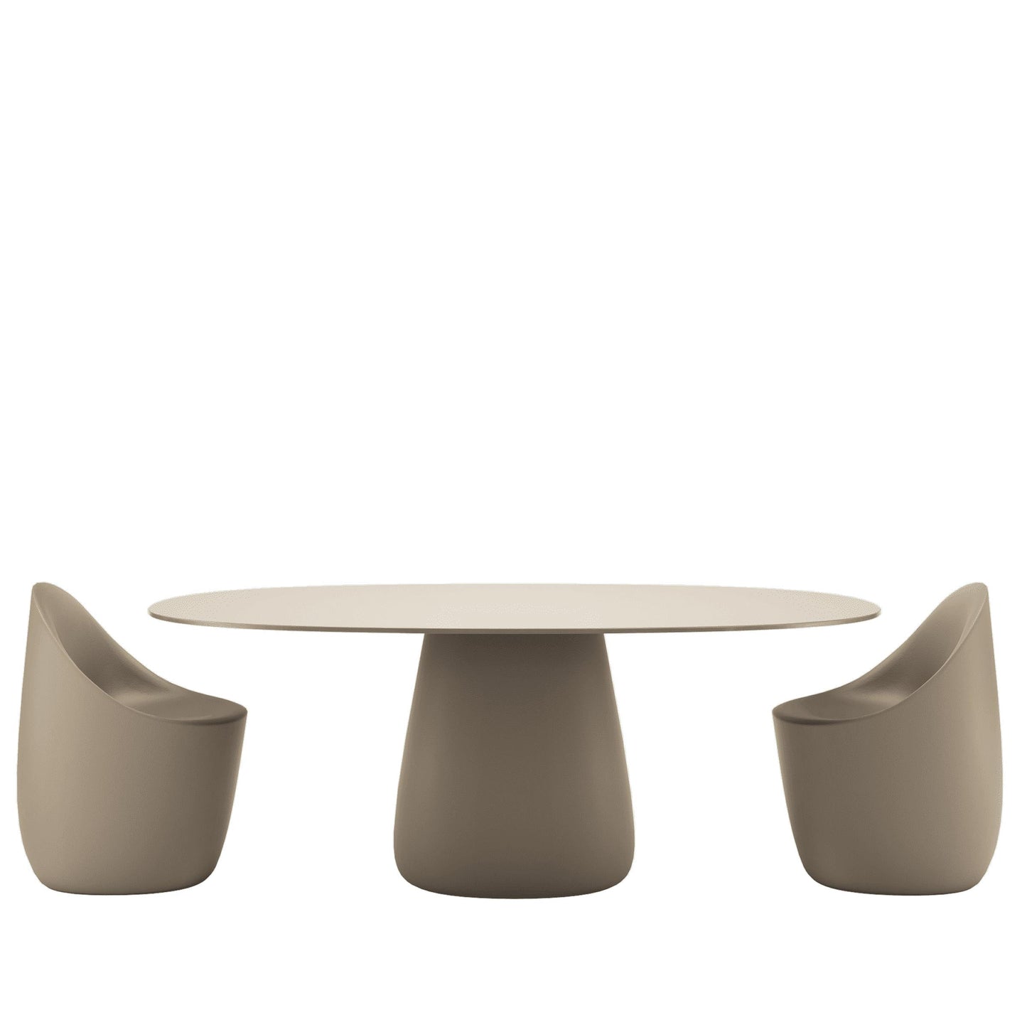 Sculptural Oval Dining Table – Contemporary HPL Laminate Statement Piece