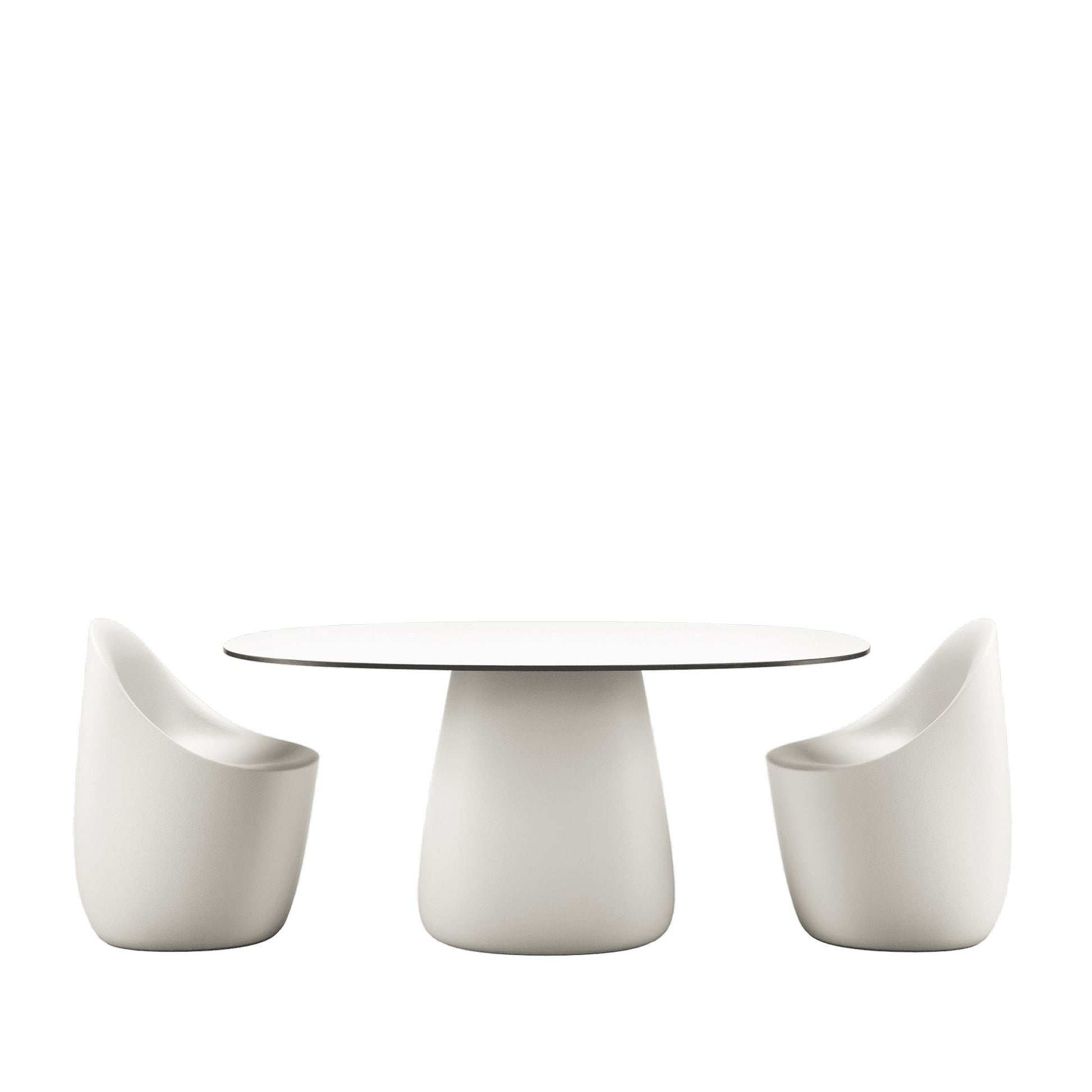 Sculptural Oval Dining Table – Contemporary HPL Laminate Statement Piece