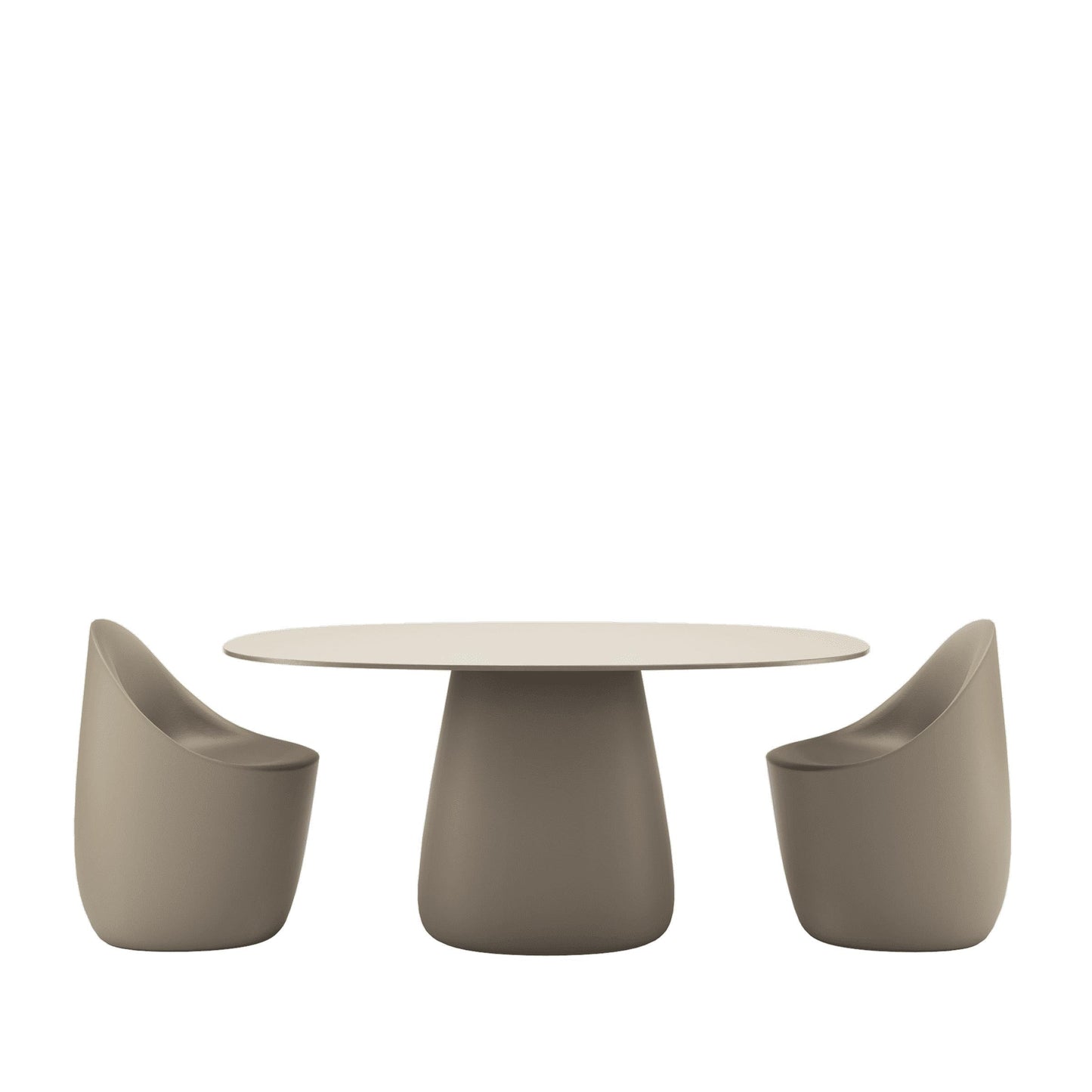 Sculptural Oval Dining Table – Contemporary HPL Laminate Statement Piece