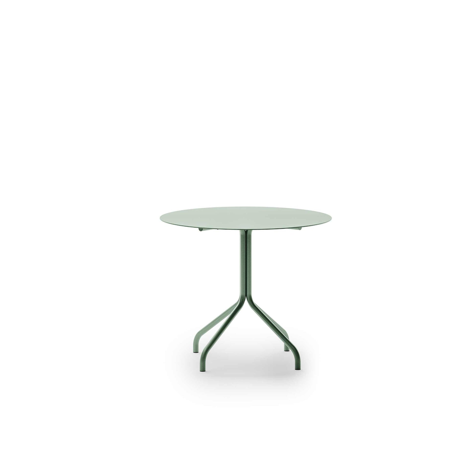Outdoor Dining Table Modernist Metal-Pipe – Matte Aluminium Statement Piece