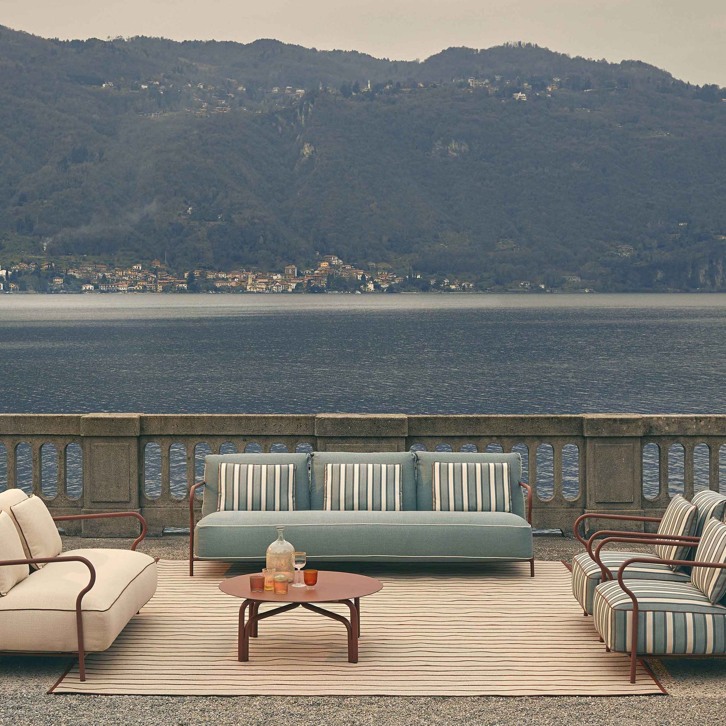 Luxury Modern Minimalist Outdoor Armchair Italian Style for Villa