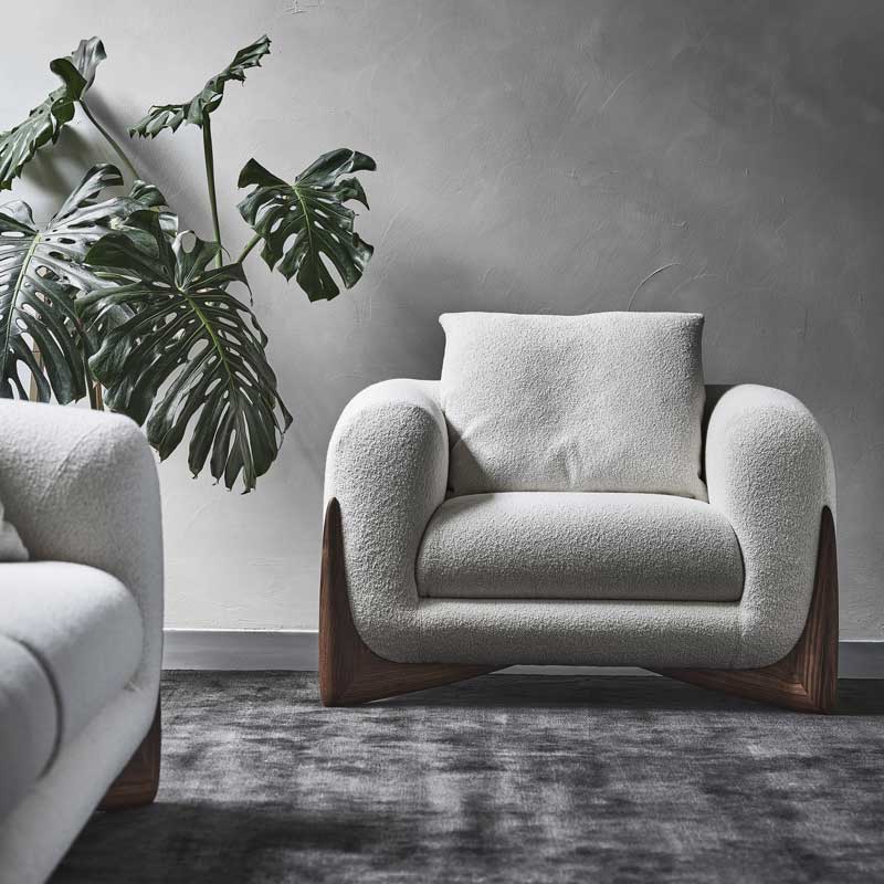 Luxury Softbay Lounge Armchair Modern Italian Style for Villa