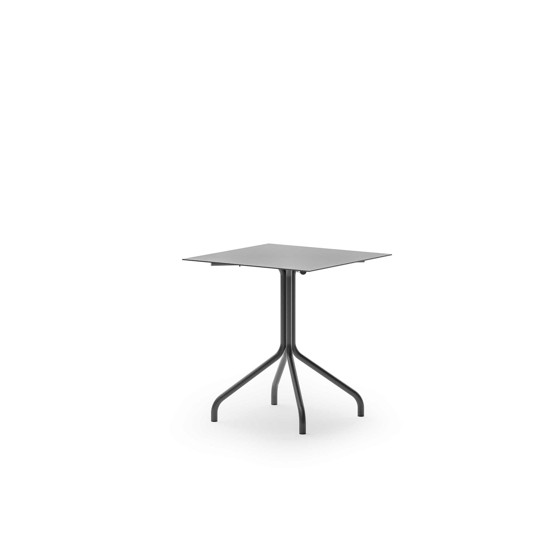 Outdoor Dining Table Modernist Metal-Pipe – Matte Aluminium Statement Piece