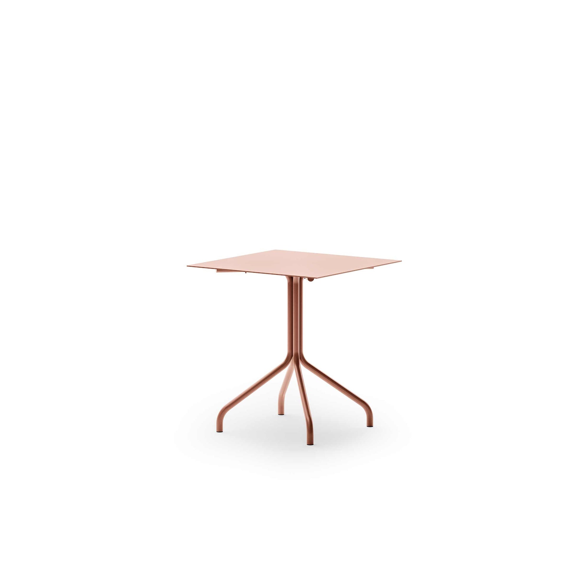 Outdoor Dining Table Modernist Metal-Pipe – Matte Aluminium Statement Piece