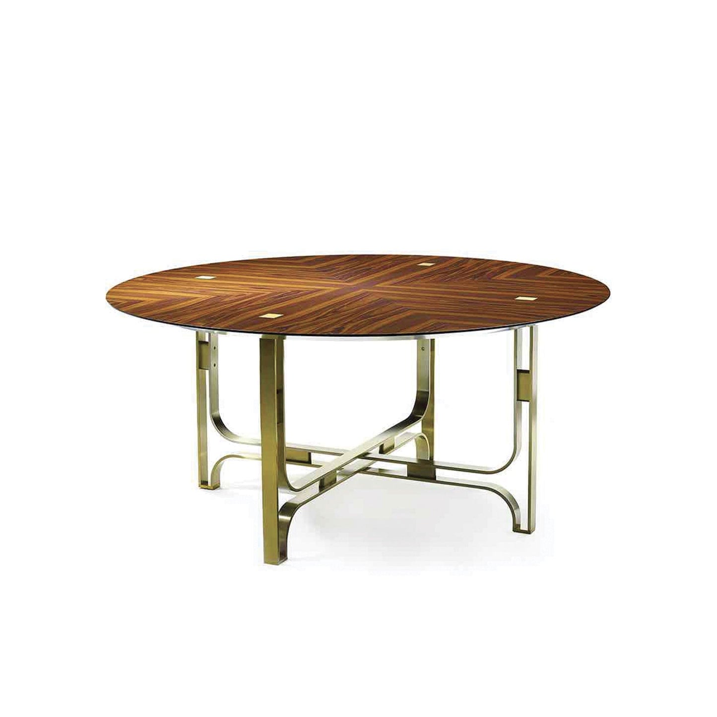 Gregory Round Dining Table – Criss-Crossing Base, Rosewood Veneer Statement Piece | MAR-02711