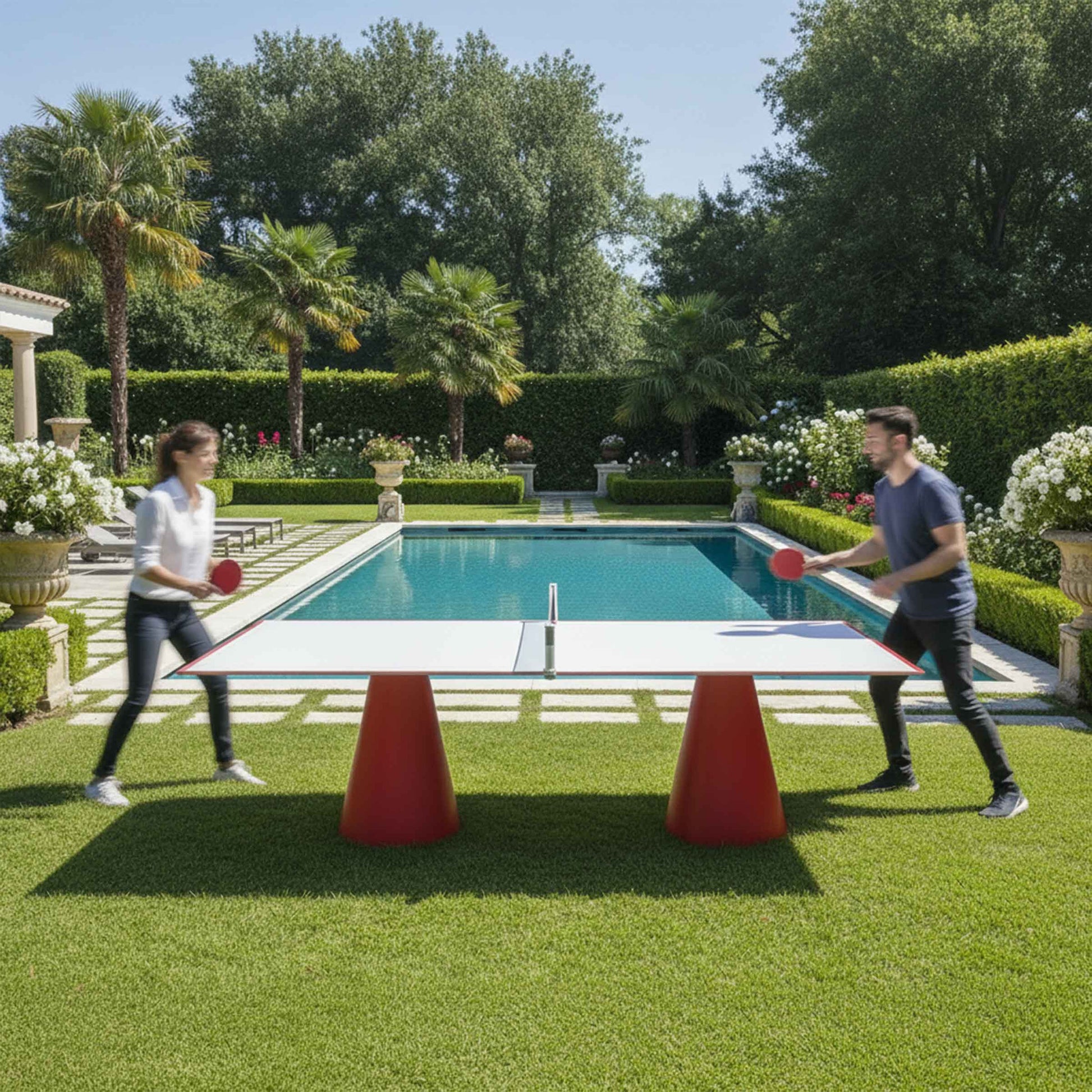 Convertible Outdoor Table Tennis – Conical Base Metal Statement Piece | 6PIN0405
