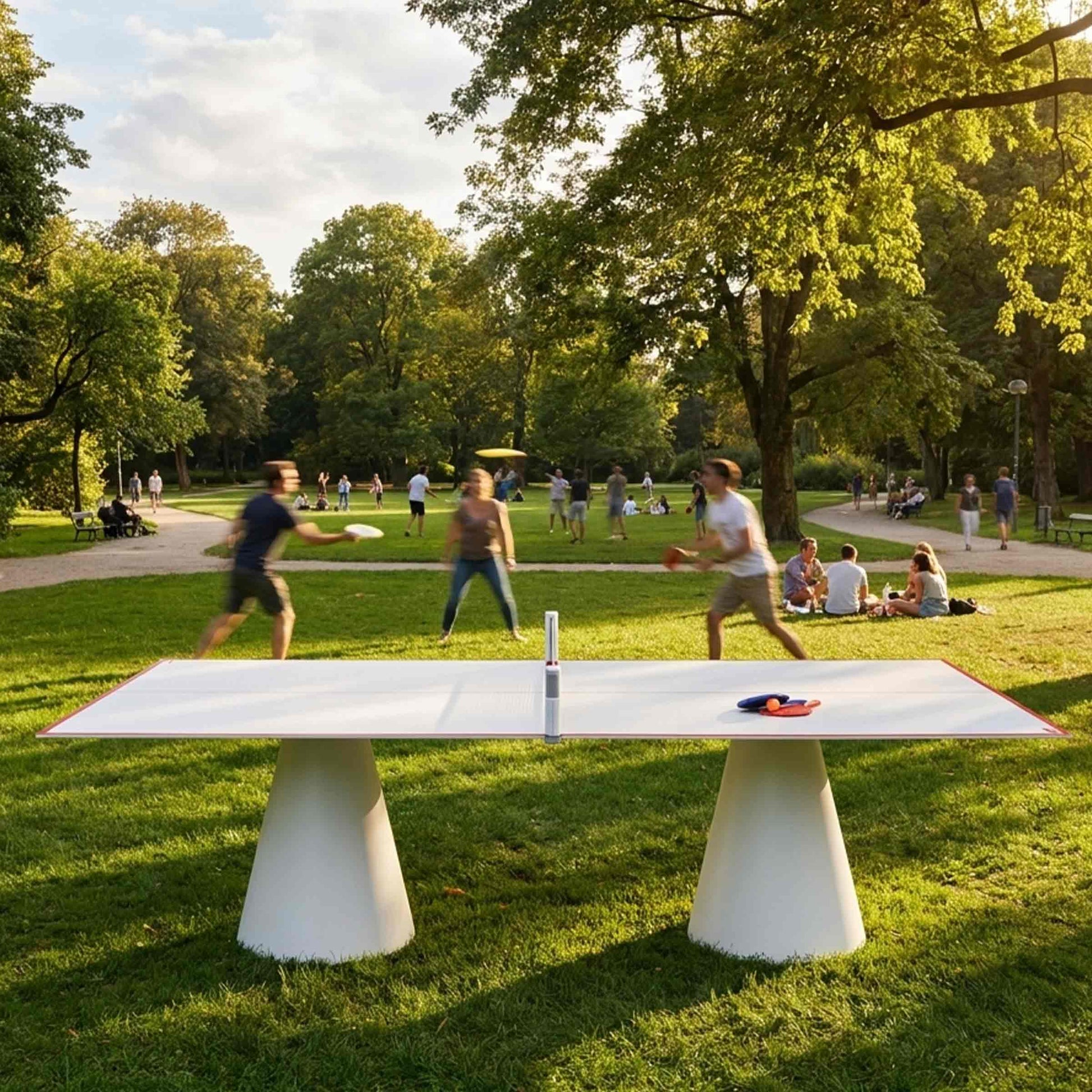 Convertible Outdoor Table Tennis – Conical Base Metal Statement Piece | 6PIN0405