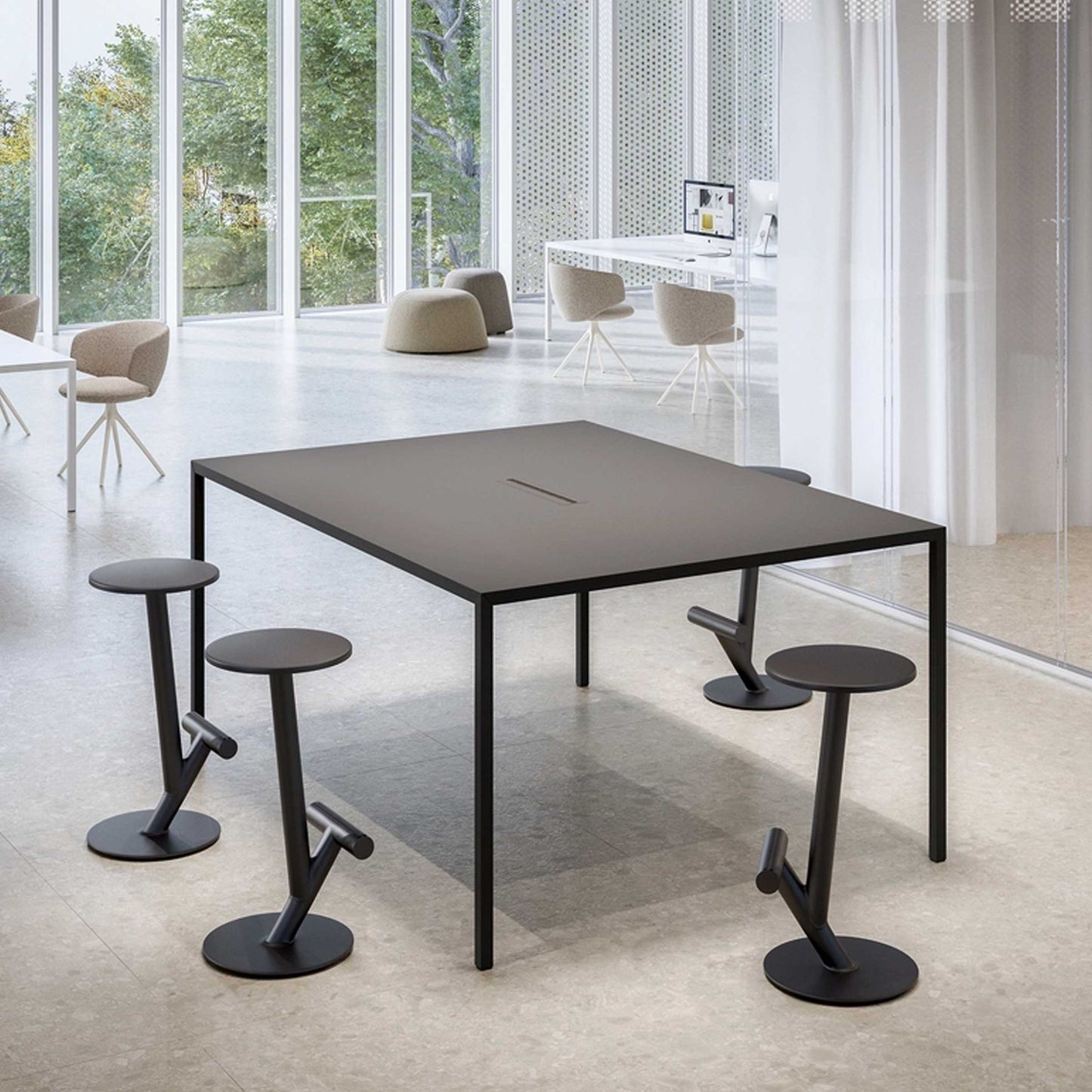 High Working Table H 90 – Minimalist Solid Surface Statement Piece