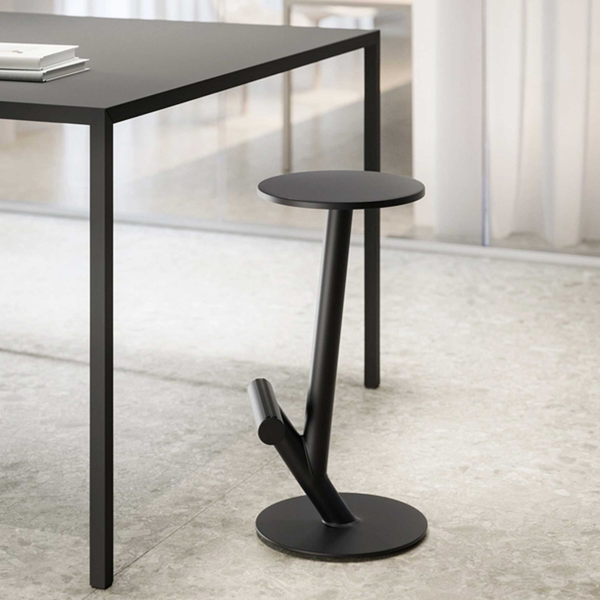 High Working Table – Monomaterial Tension System – Solid Surface Statement Piece