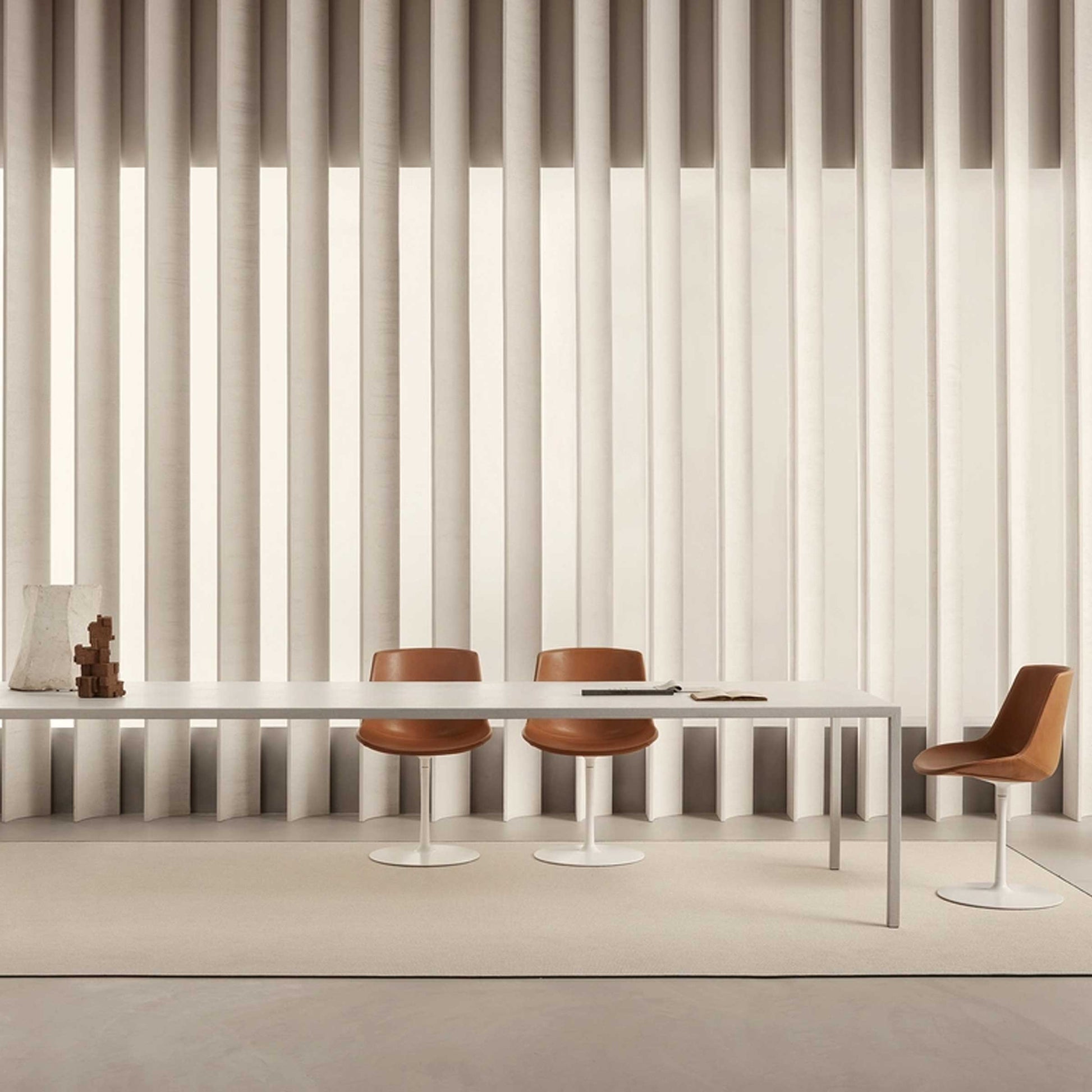 TENSE Italian Designer Dining Table – Minimalist Steel Frame with Solid Surface Top