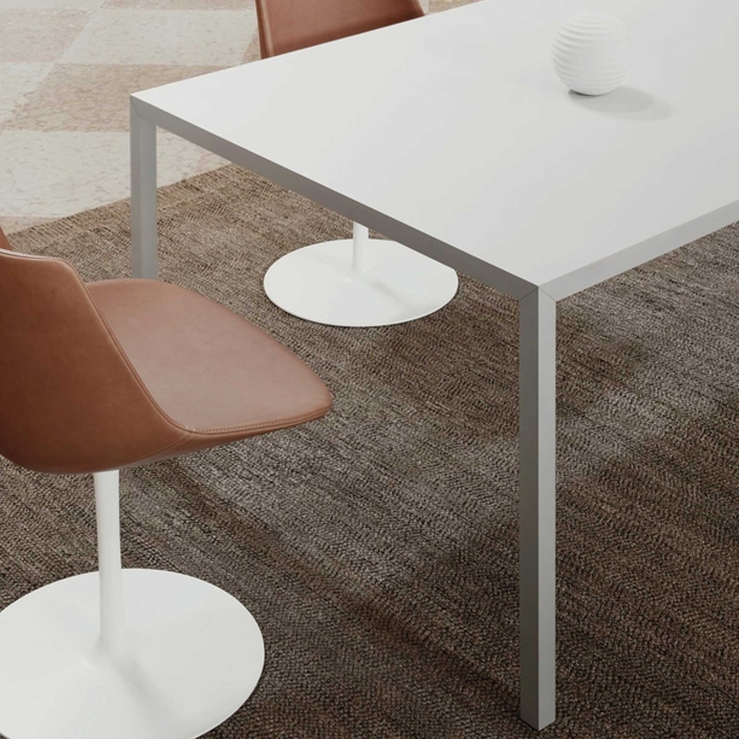 High Working Table – Monomaterial Tension System – Solid Surface Statement Piece