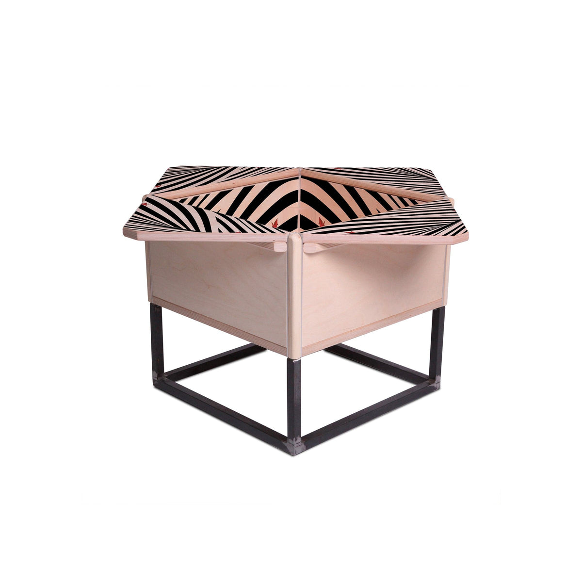 Luxury PETALO Wood Metal Coffee Table Modern Italian Style for Villa