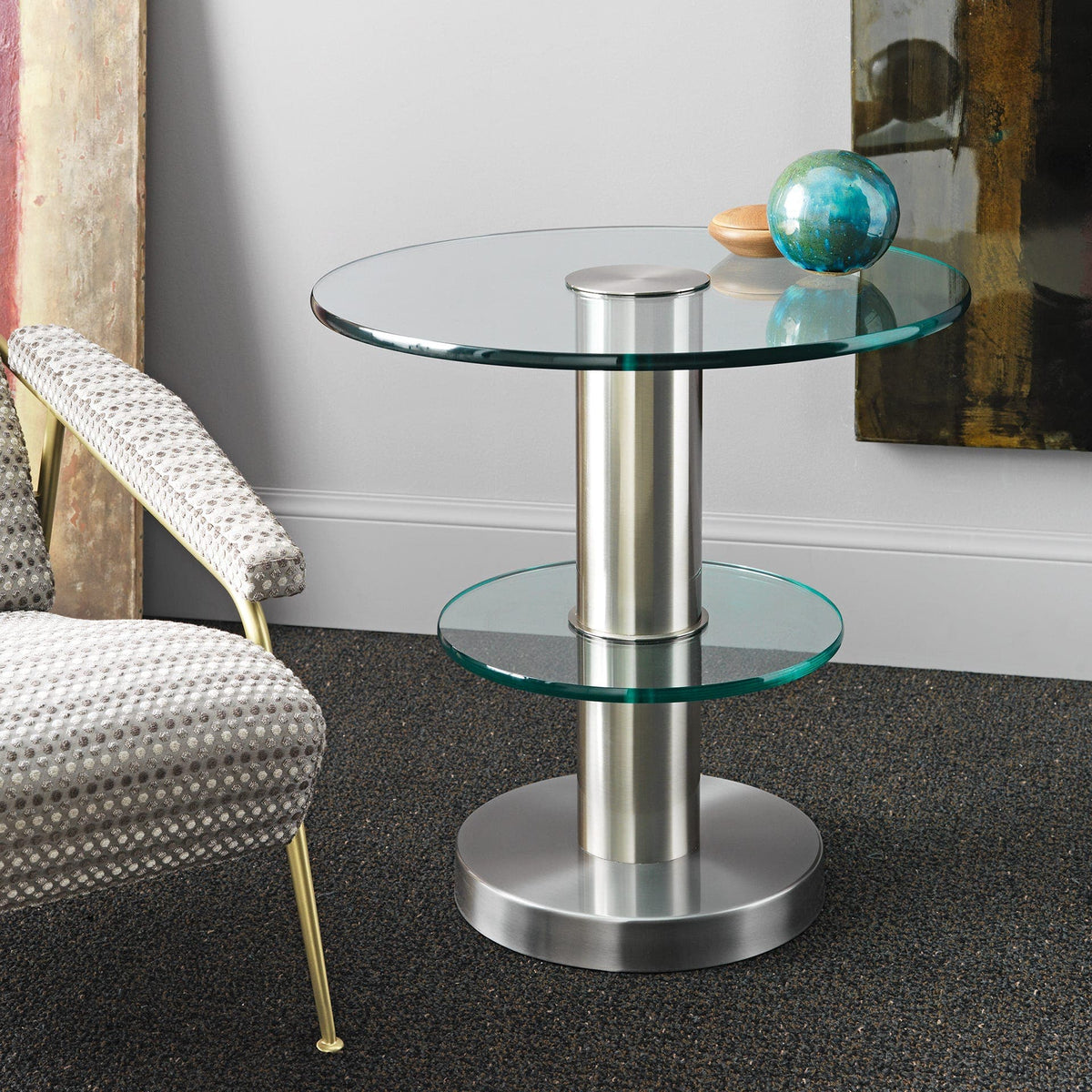 Luxury TAVOLINO 1932 Glass Side Table Modern Italian Style for Villa