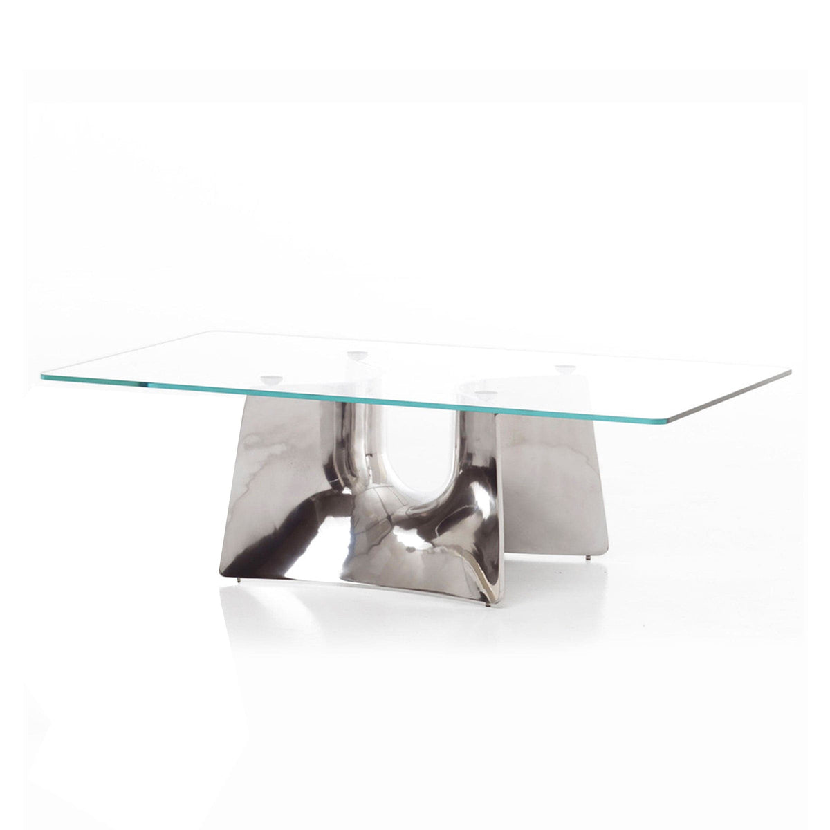 Luxury BENTZ Aluminium Glass Coffee Table Modern Italian Style for Villa
