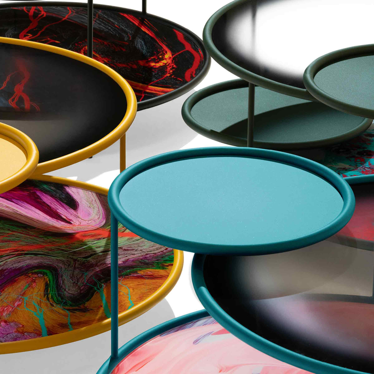 Luxury SANGAKU Glass Coffee Table Modern Italian Style for Villa