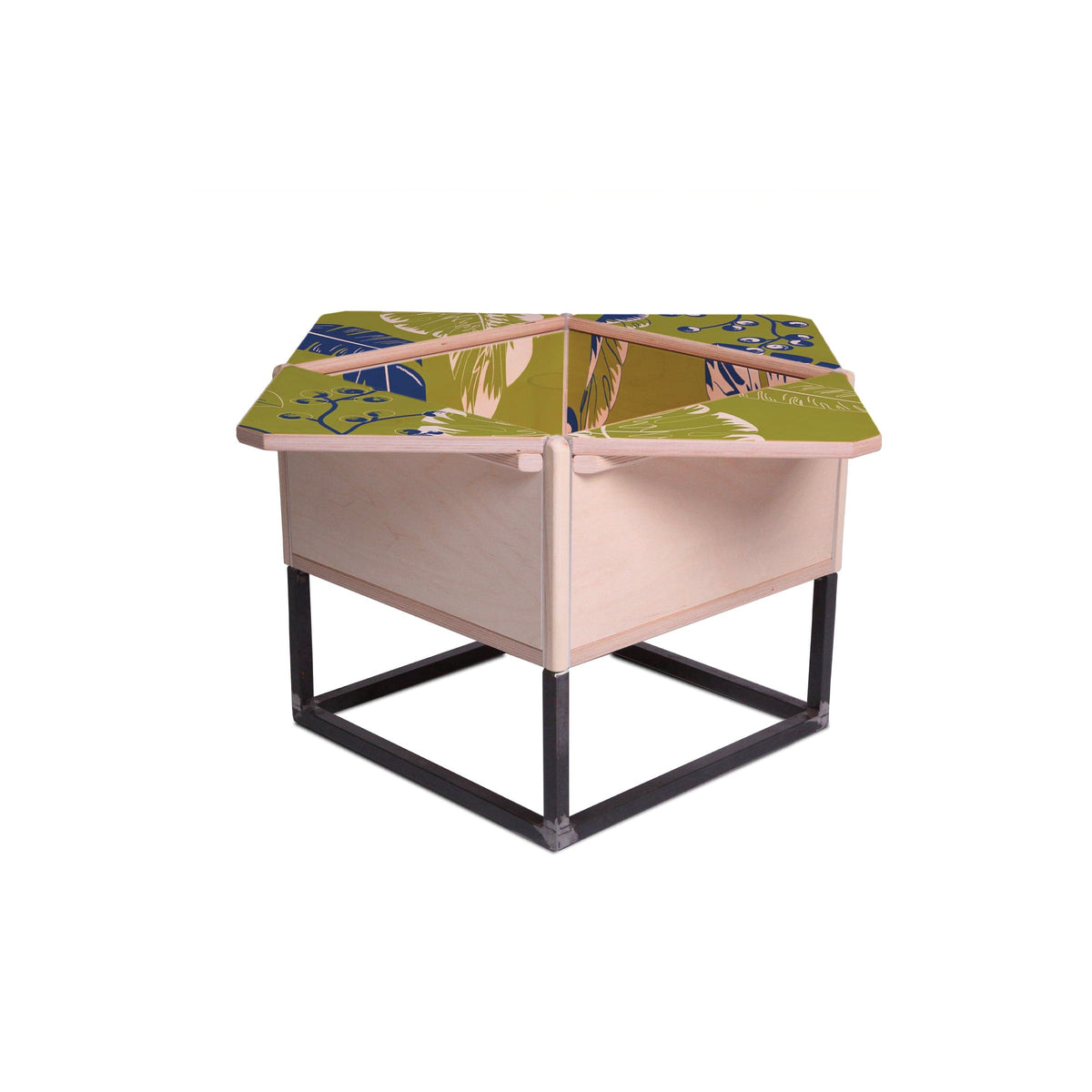 Luxury PETALO Wood Metal Coffee Table Modern Italian Style for Villa