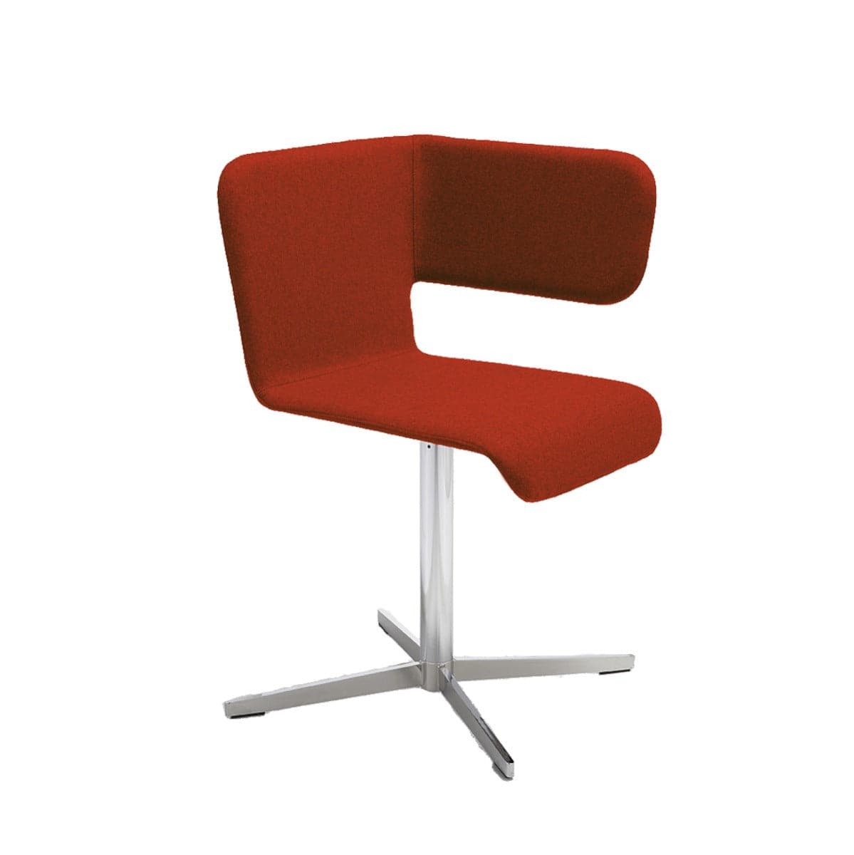 Twiss Dining Chair – Sinuous Chrome Column Upholstered Fabric by Carlo Manara