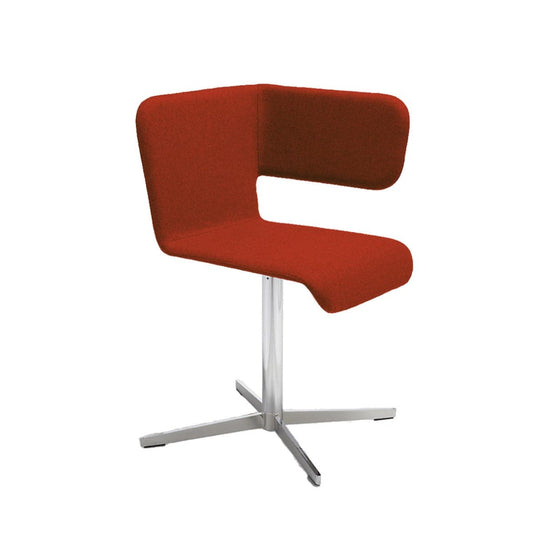 Twiss Dining Chair – Sinuous Chrome Column Upholstered Fabric by Carlo Manara