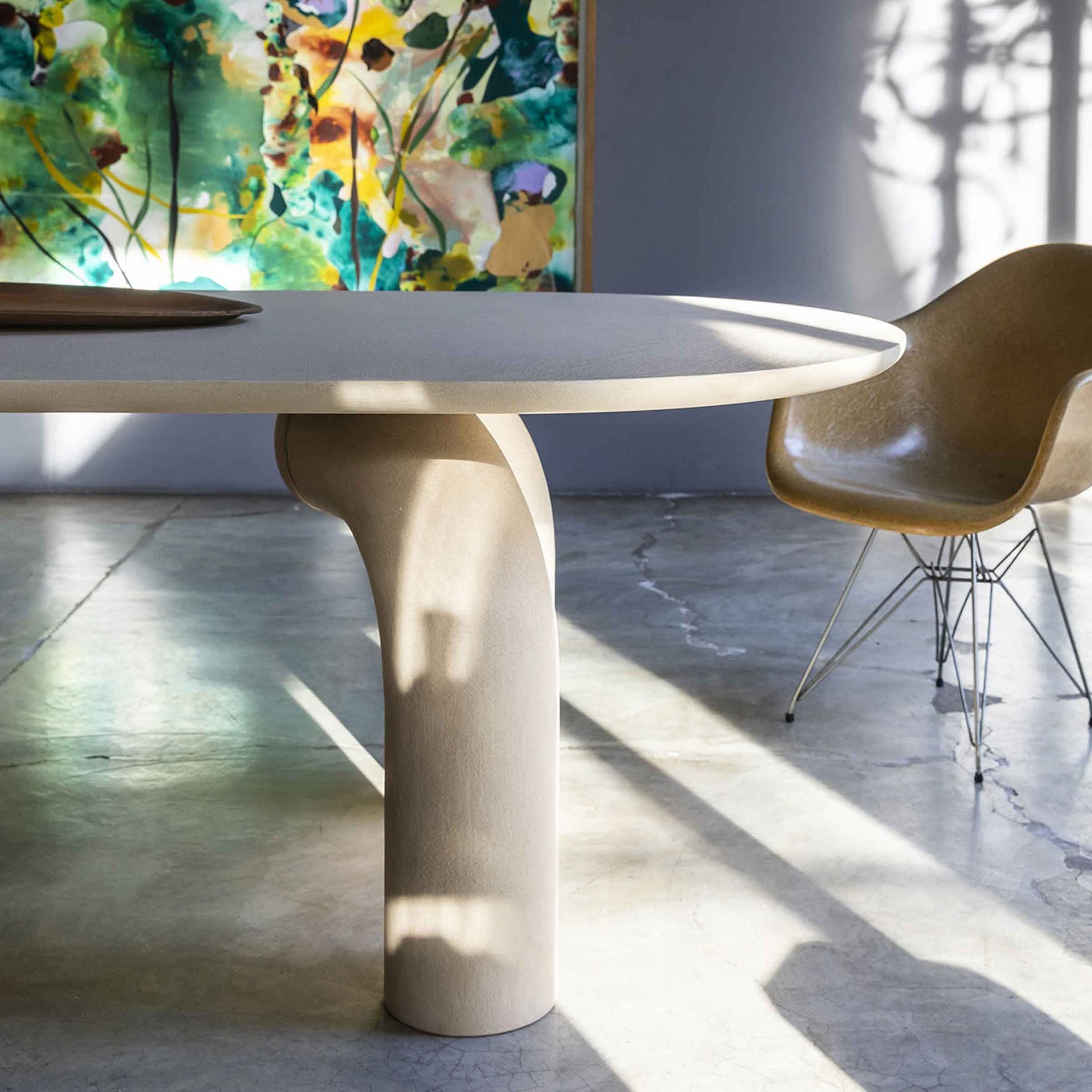 Sculptural Oval Dining Table – Premium Wood Statement Piece