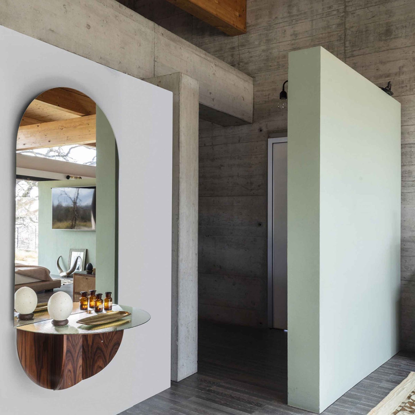 Mogg Brame Console Wall Mirror – Italian Designer Santos Rosewood
