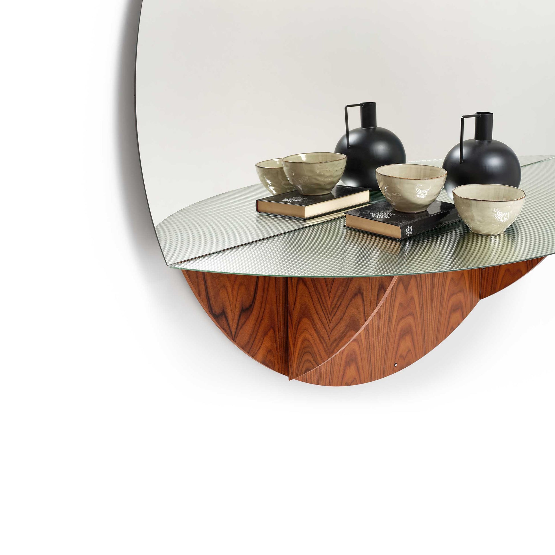 Brame Console Wall Mirror – Italian Designer Santos Rosewood Piece by Mogg