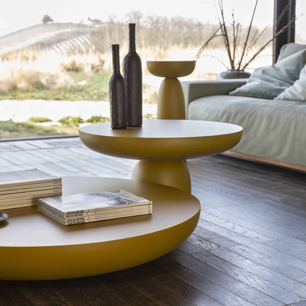 Luxury Round Solid Wood Coffee Table Modern Italian Style for Villa